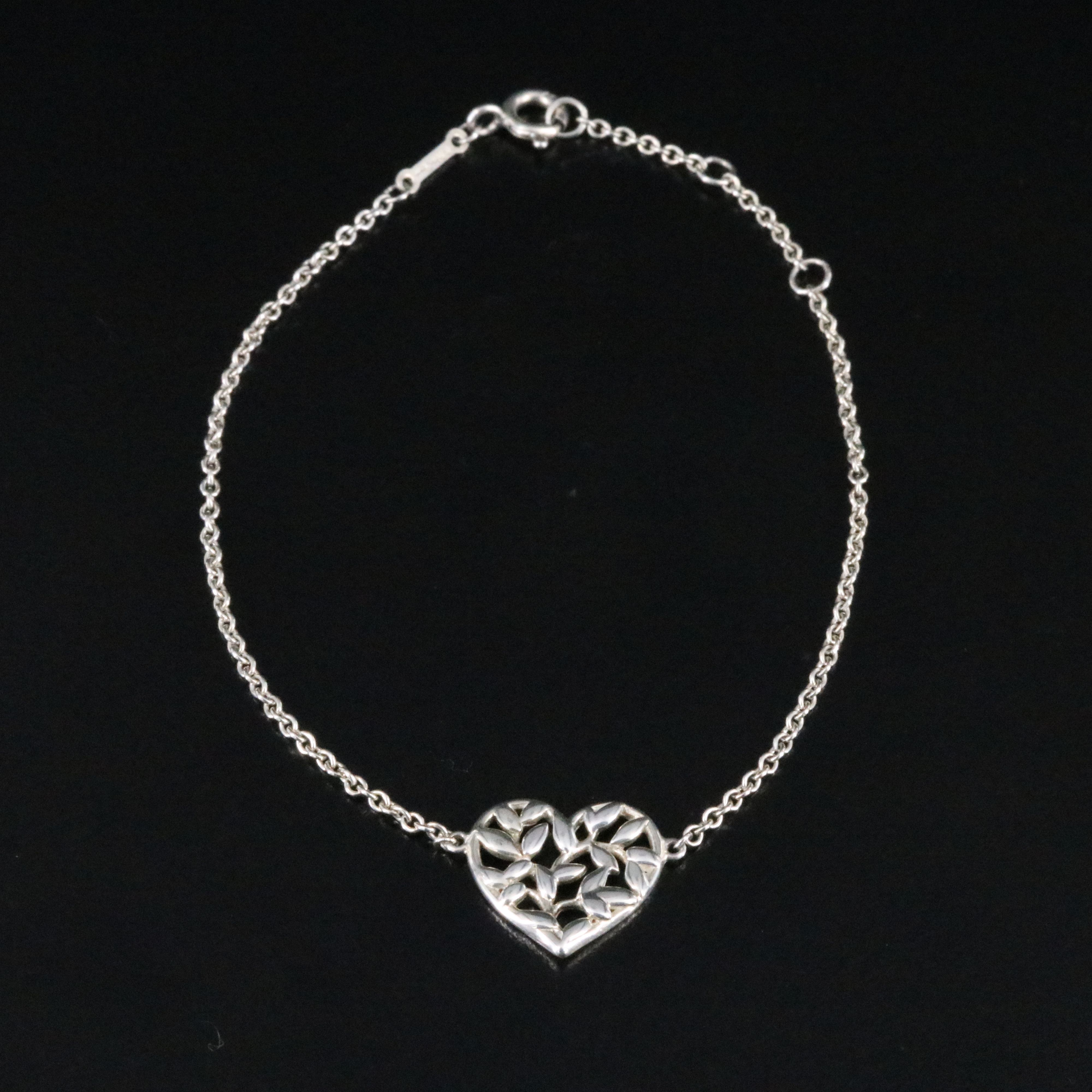 Paloma Picasso for Tiffany & Co. Sterling Olive Leaf Heart Bracelet