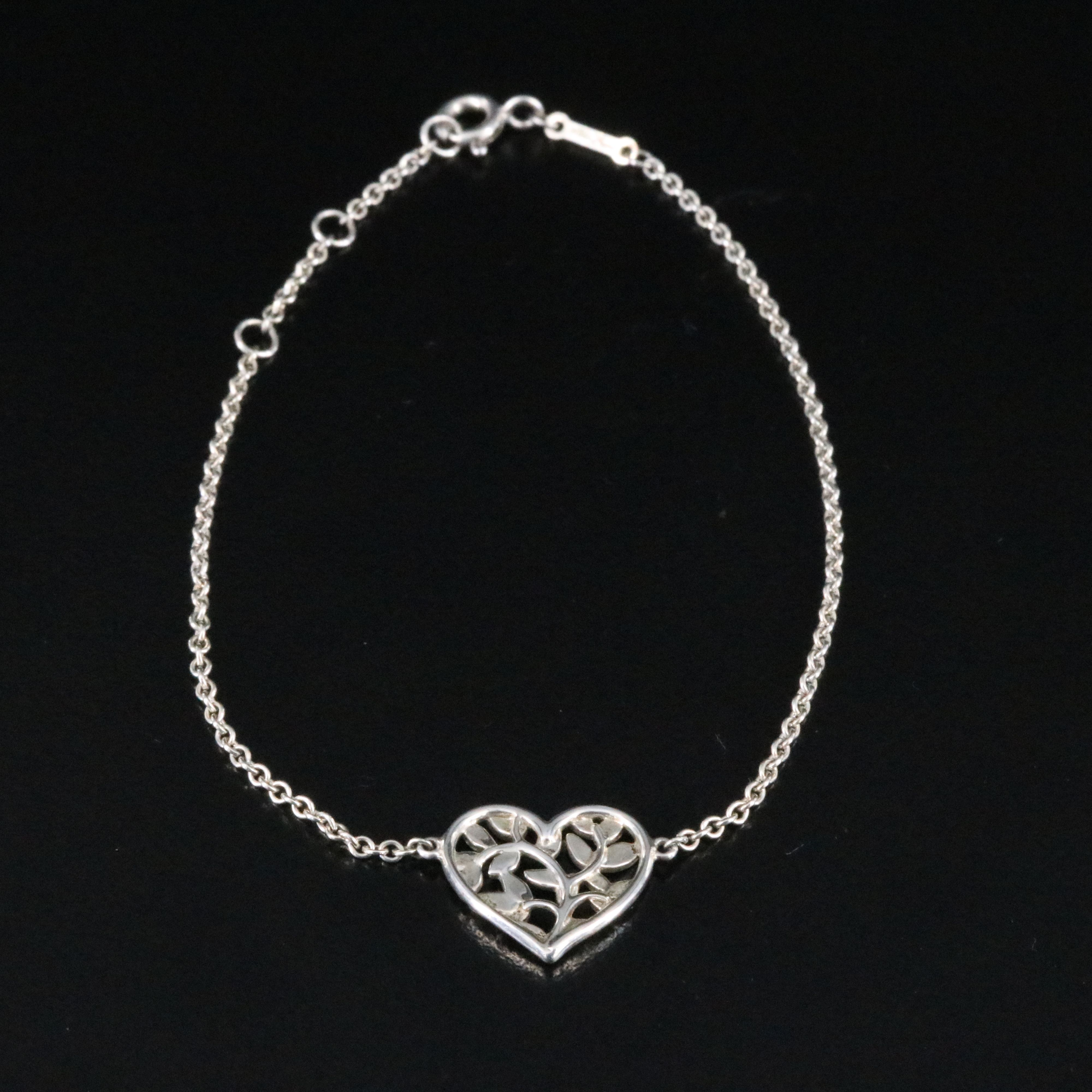 Paloma Picasso for Tiffany & Co. Sterling Olive Leaf Heart Bracelet