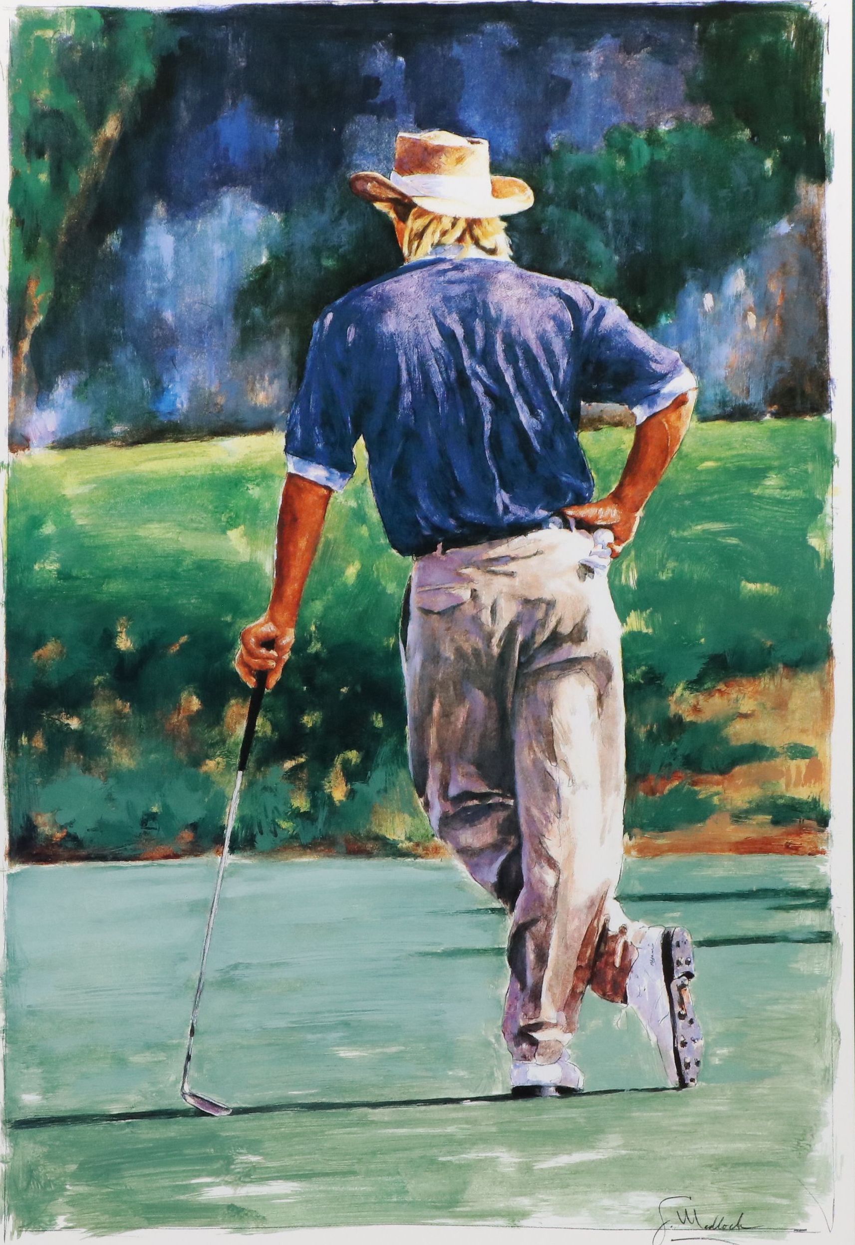 After Scott Medlock Offset Lithograph "Greg Norman"