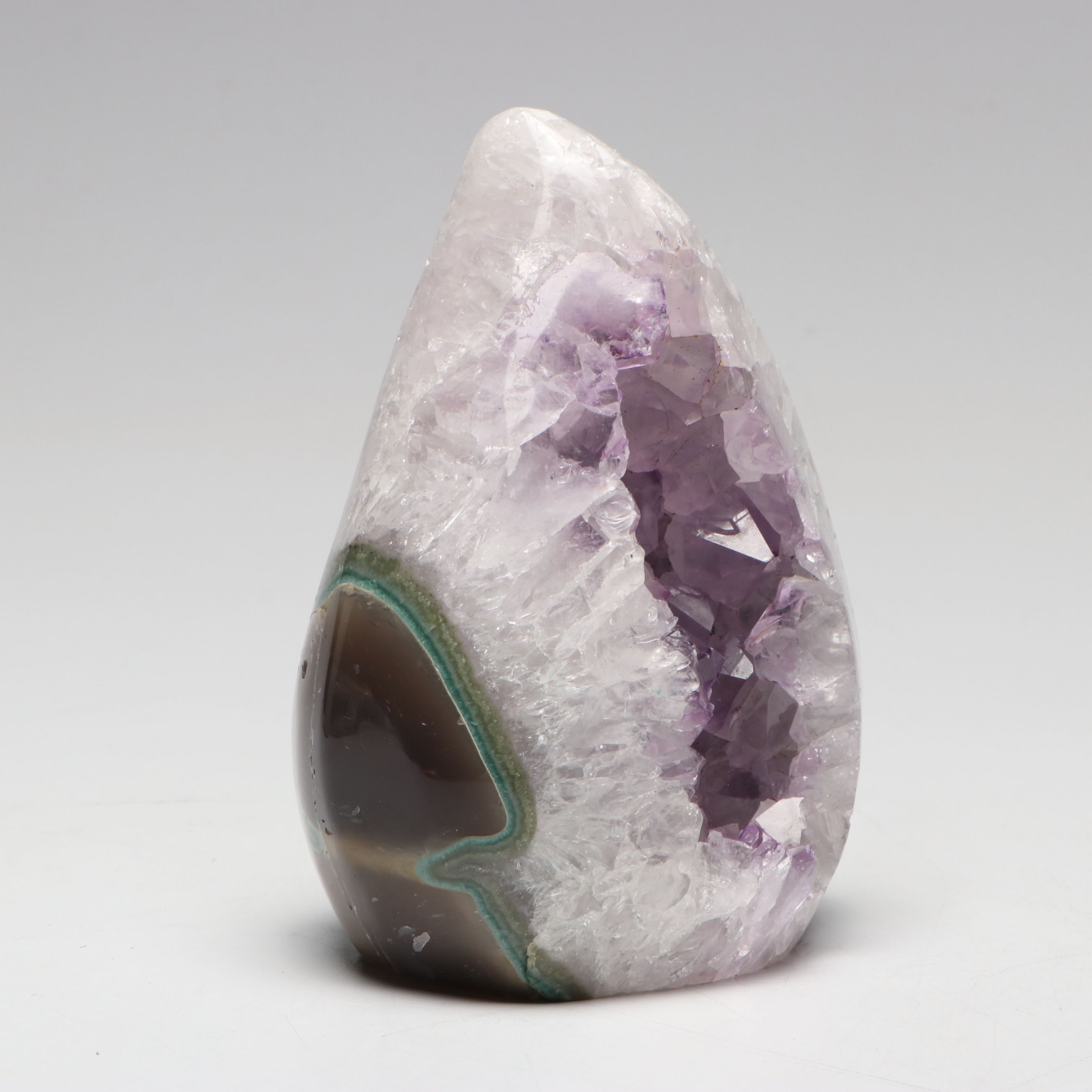 Polished Teardrop-Shaped Amethyst Geode