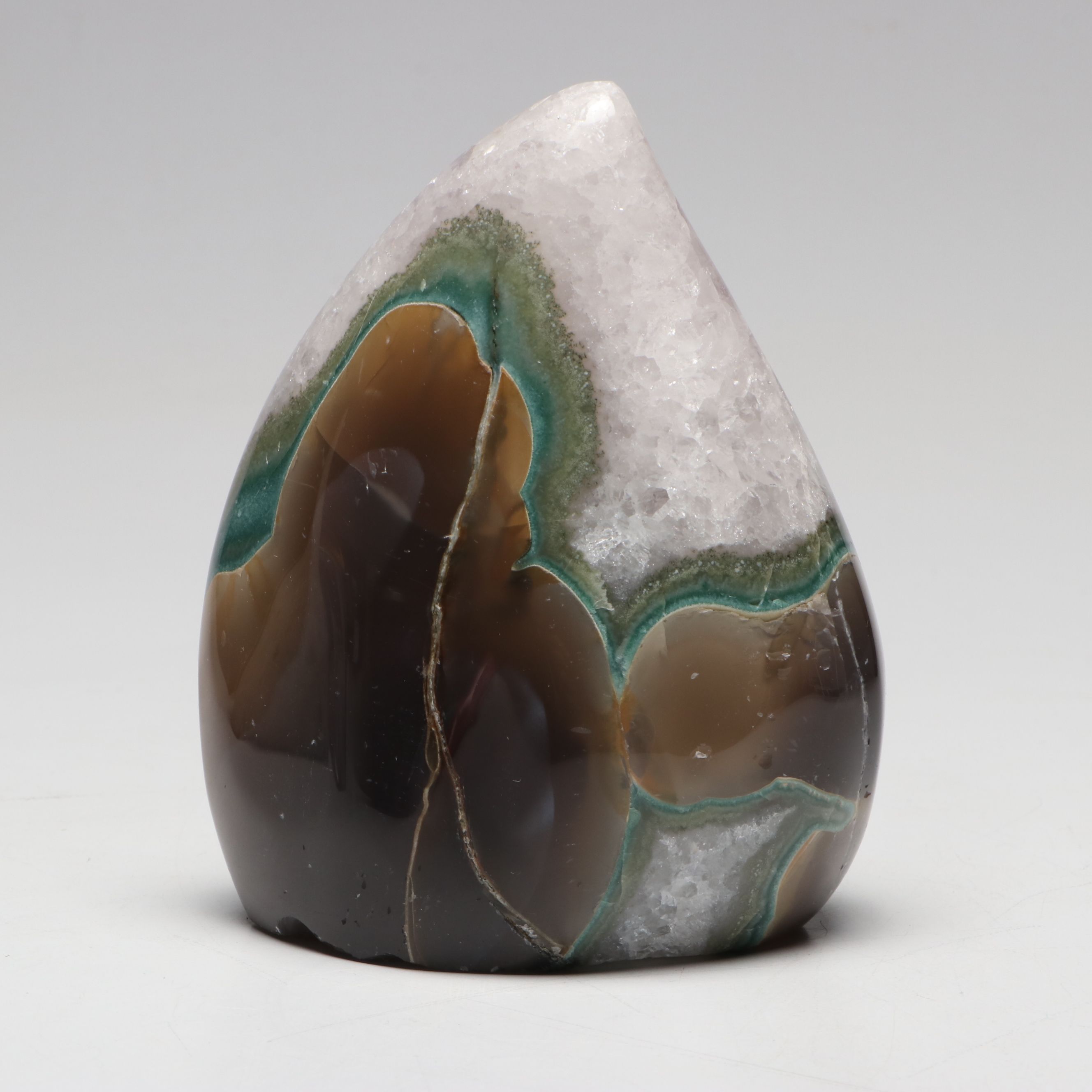 Polished Teardrop-Shaped Amethyst Geode