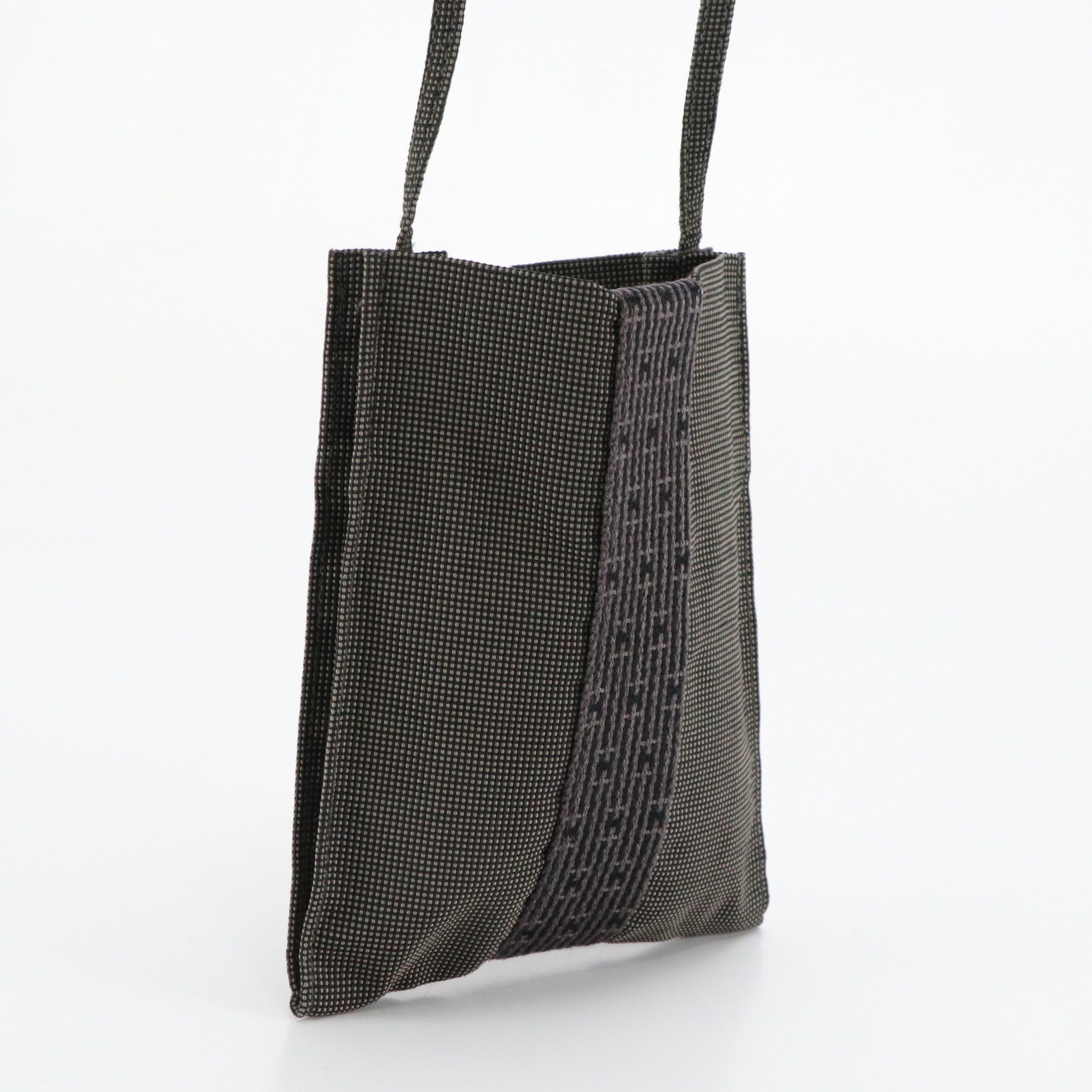 Hermès Herline Pochette Crossbody Bag in Grey Canvas