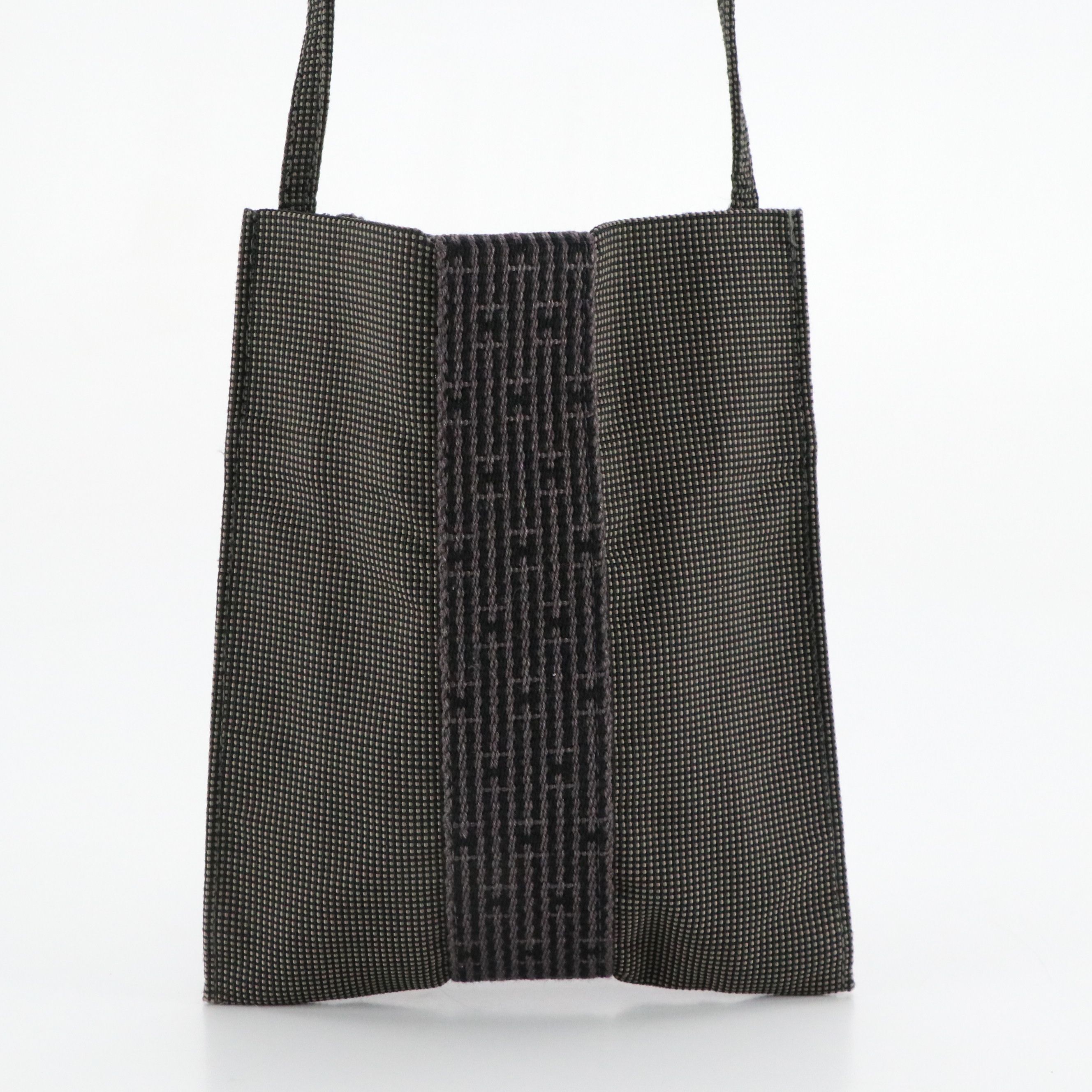 Hermès Herline Pochette Crossbody Bag in Grey Canvas