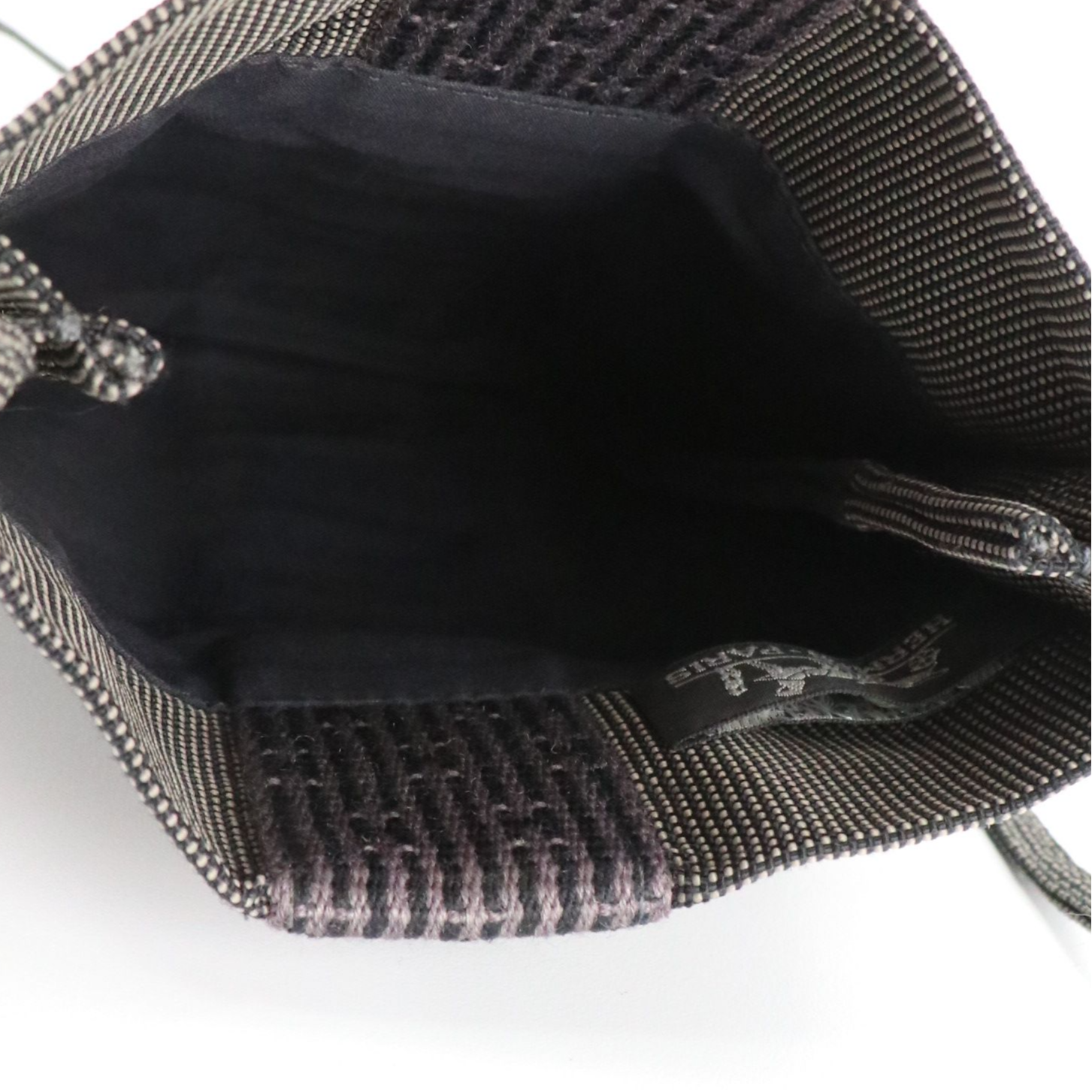 Hermès Herline Pochette Crossbody Bag in Grey Canvas