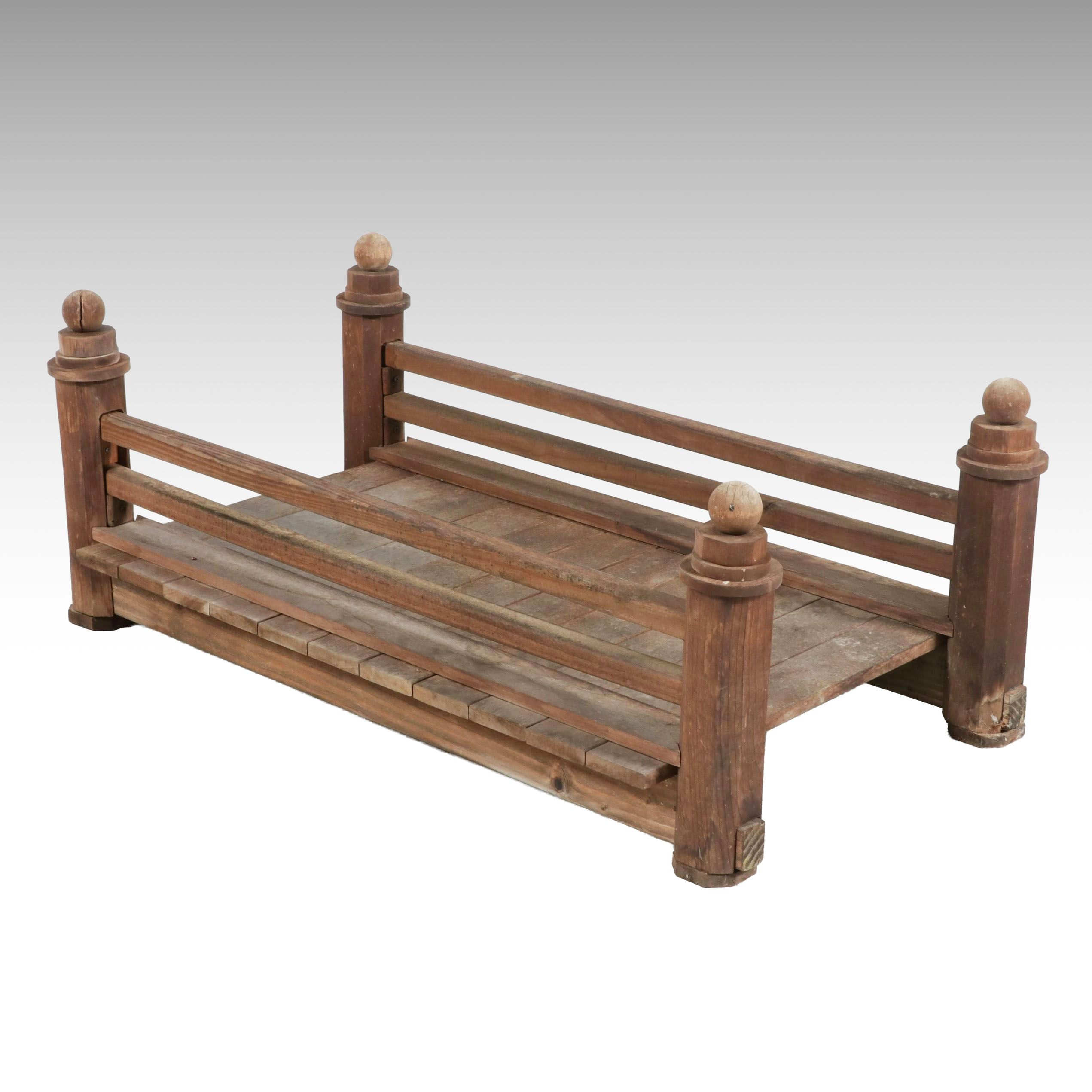 Rustic Wooden Garden Bridge