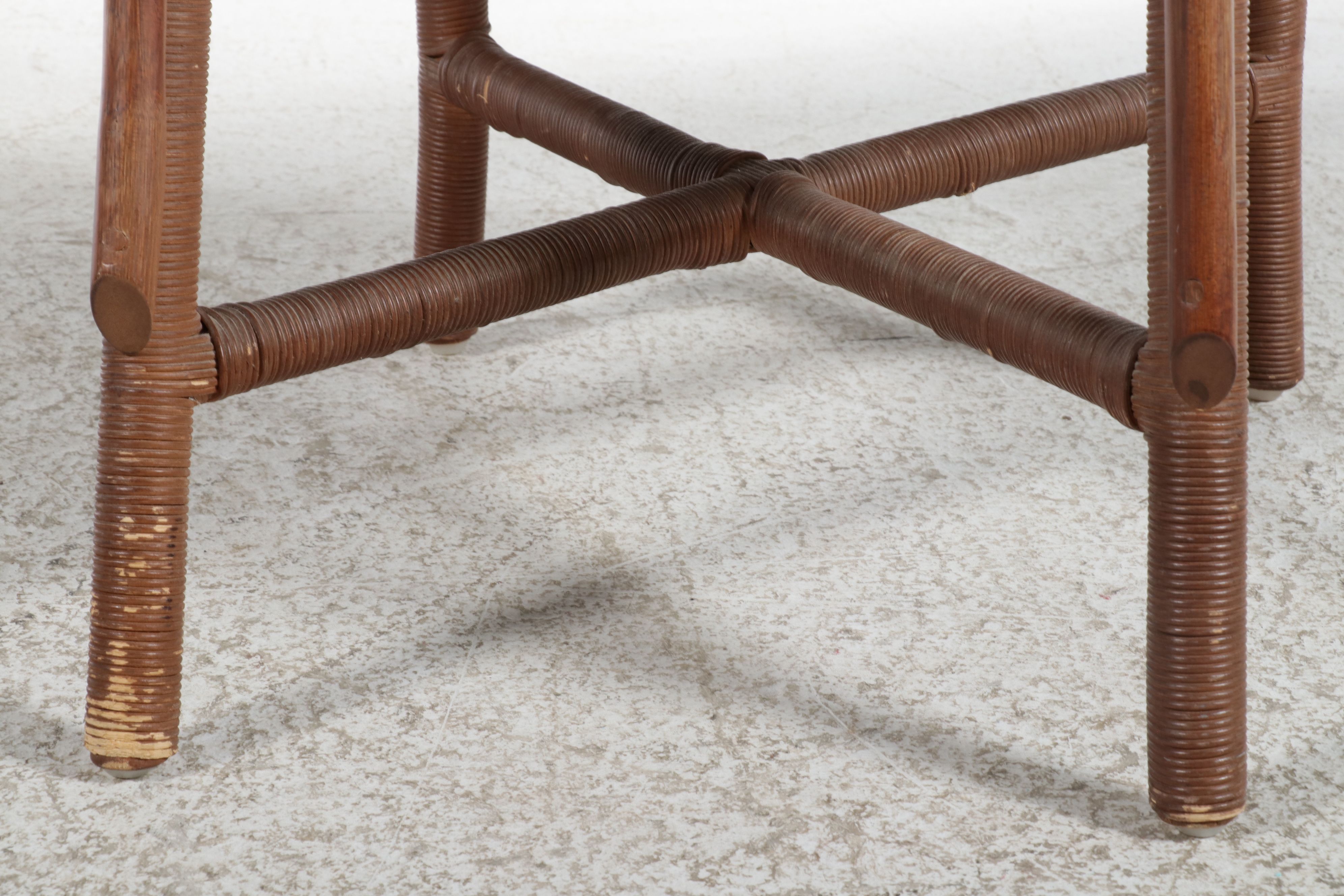 Contemporary High-Back Woven Rattan Side Chair, 21st Century