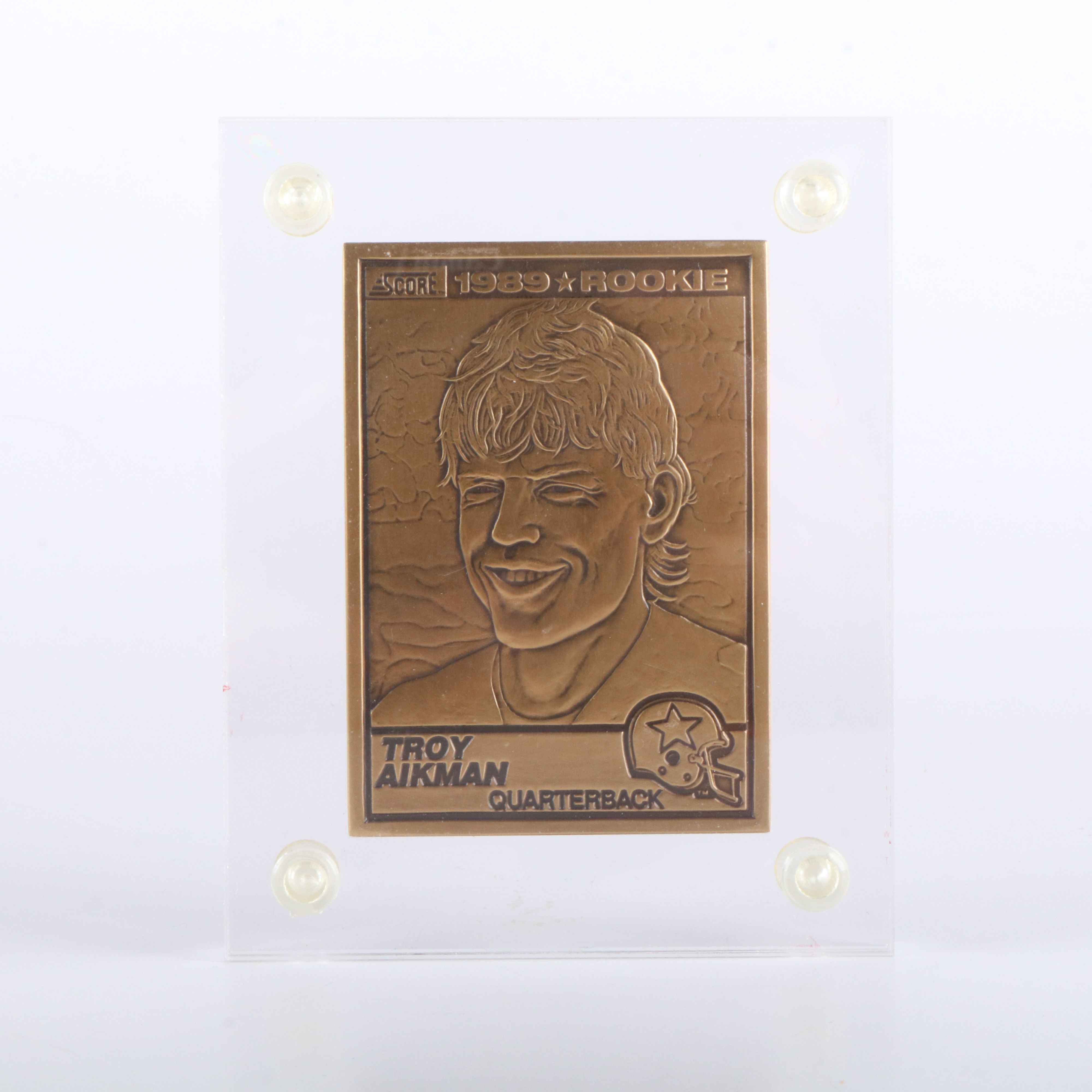 Highland Mint Troy Aikman Bronze Football Card