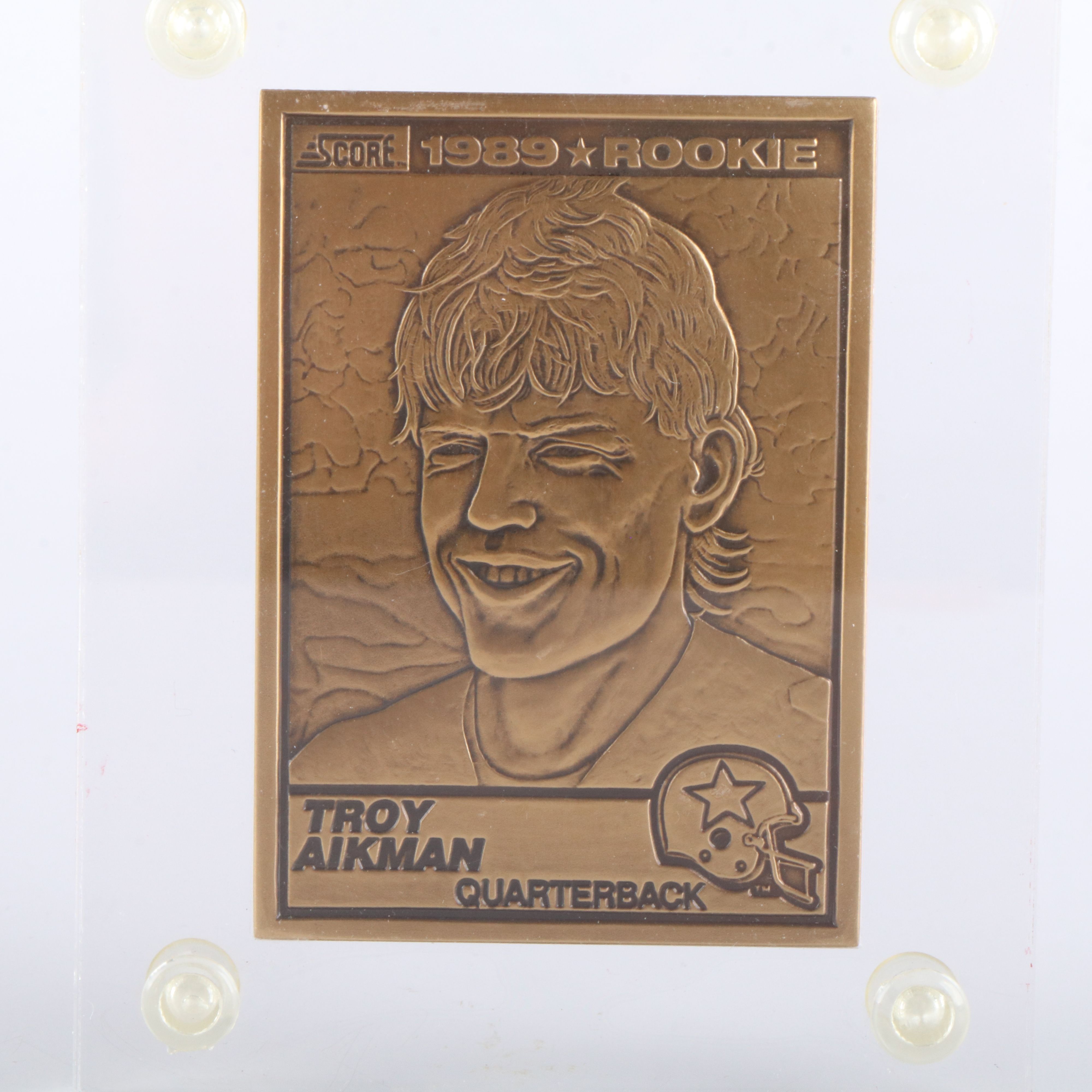 Highland Mint Troy Aikman Bronze Football Card