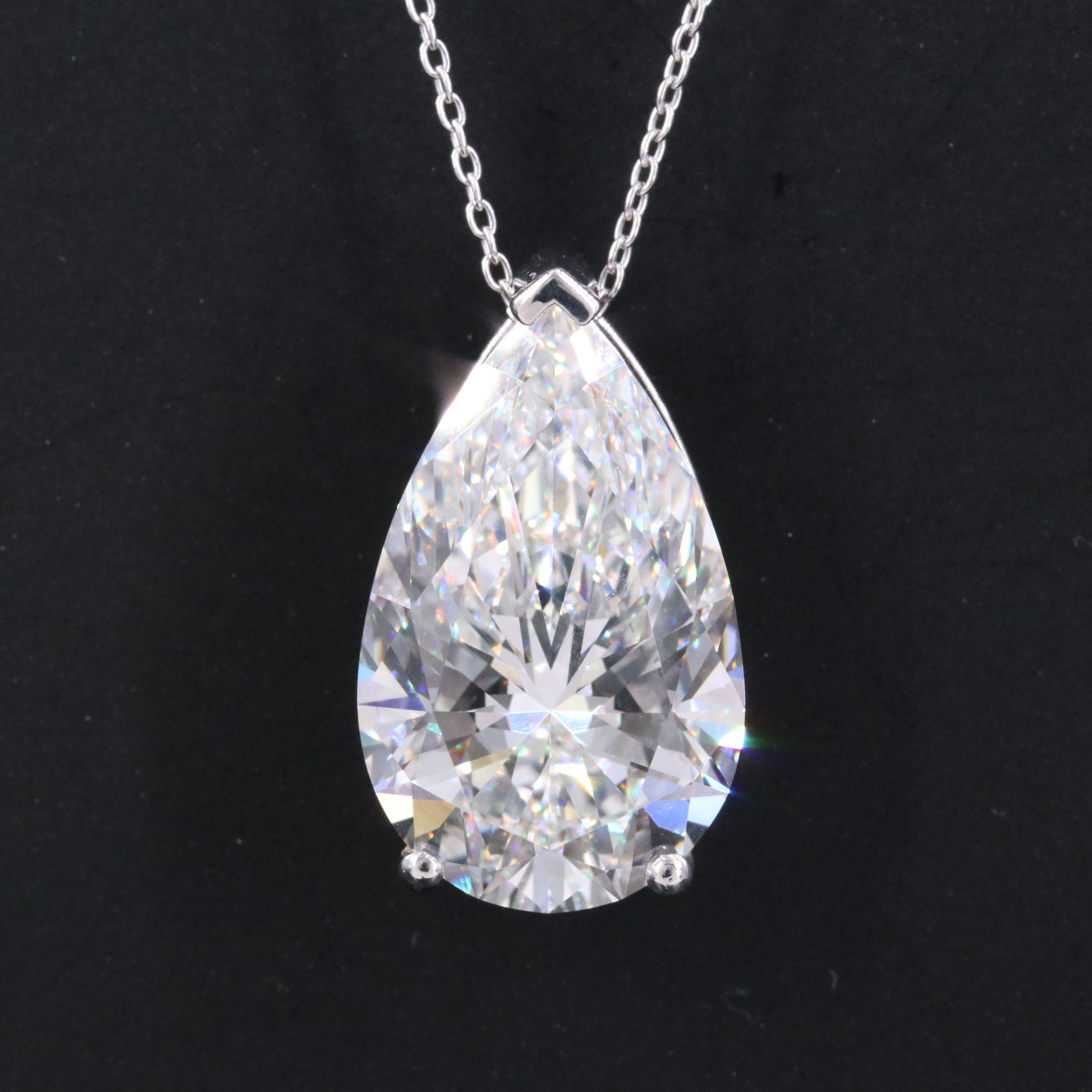 14K 10.03 CT Lab Grown Diamond Pendant Necklace with IGI Report