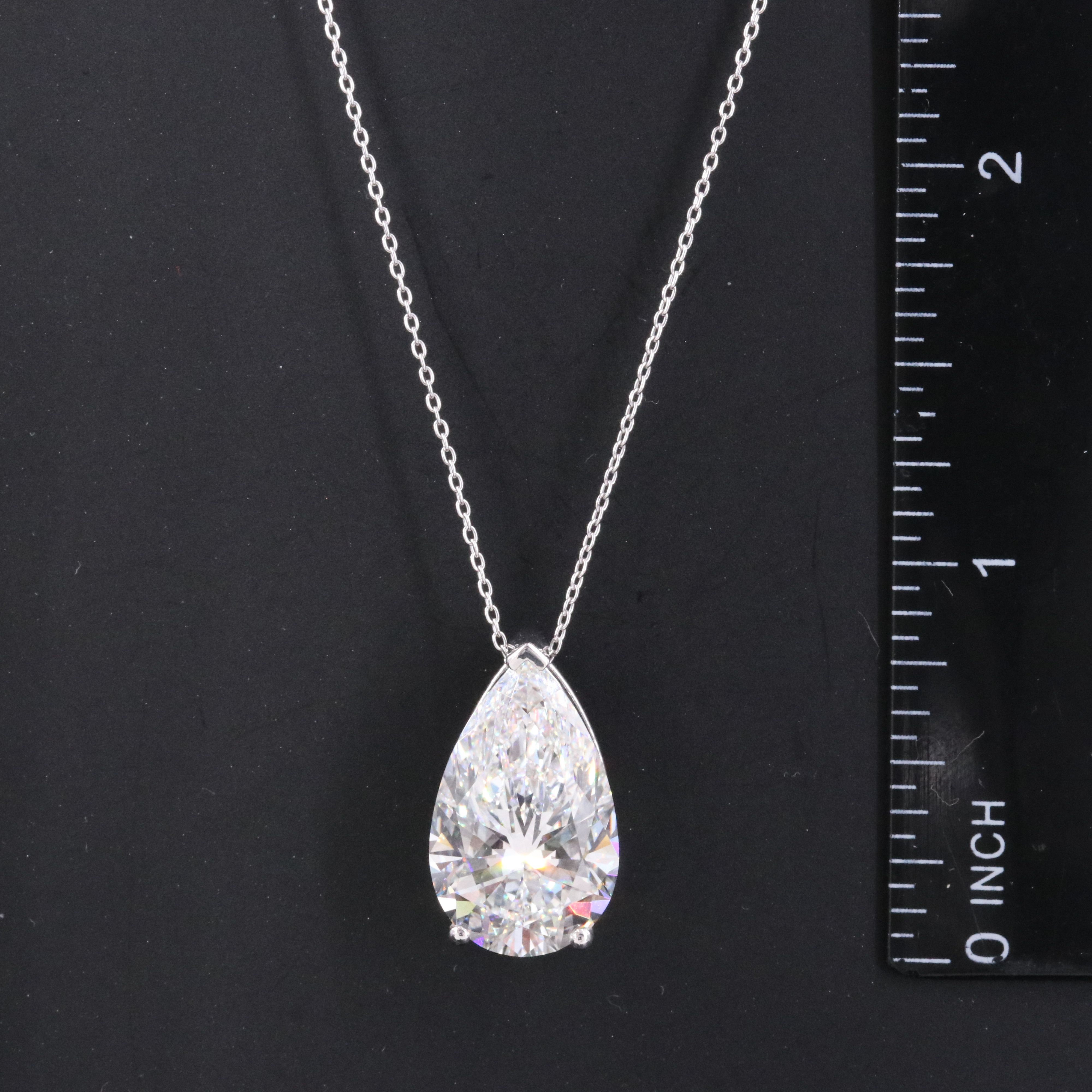 14K 10.03 CT Lab Grown Diamond Pendant Necklace with IGI Report