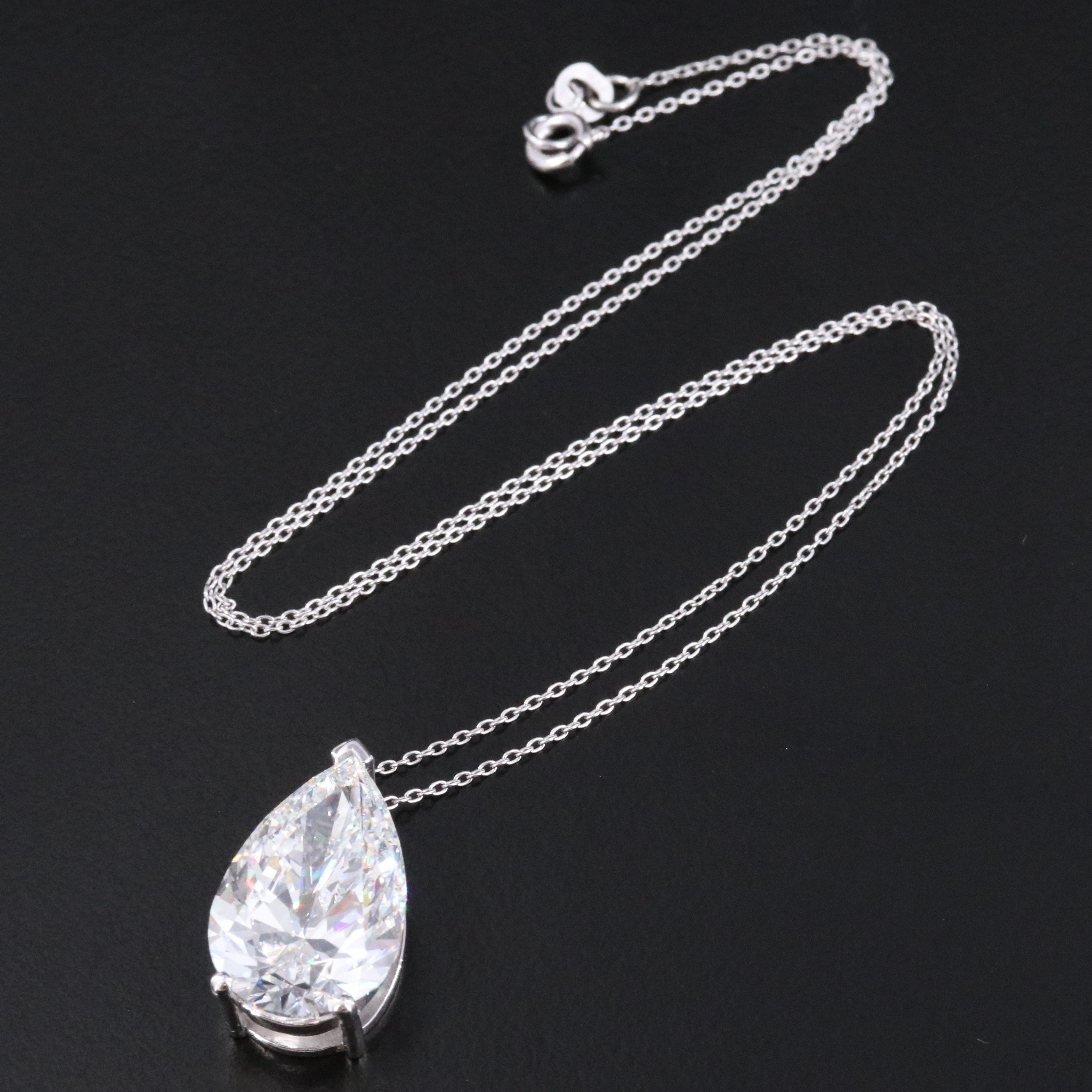 14K 10.03 CT Lab Grown Diamond Pendant Necklace with IGI Report