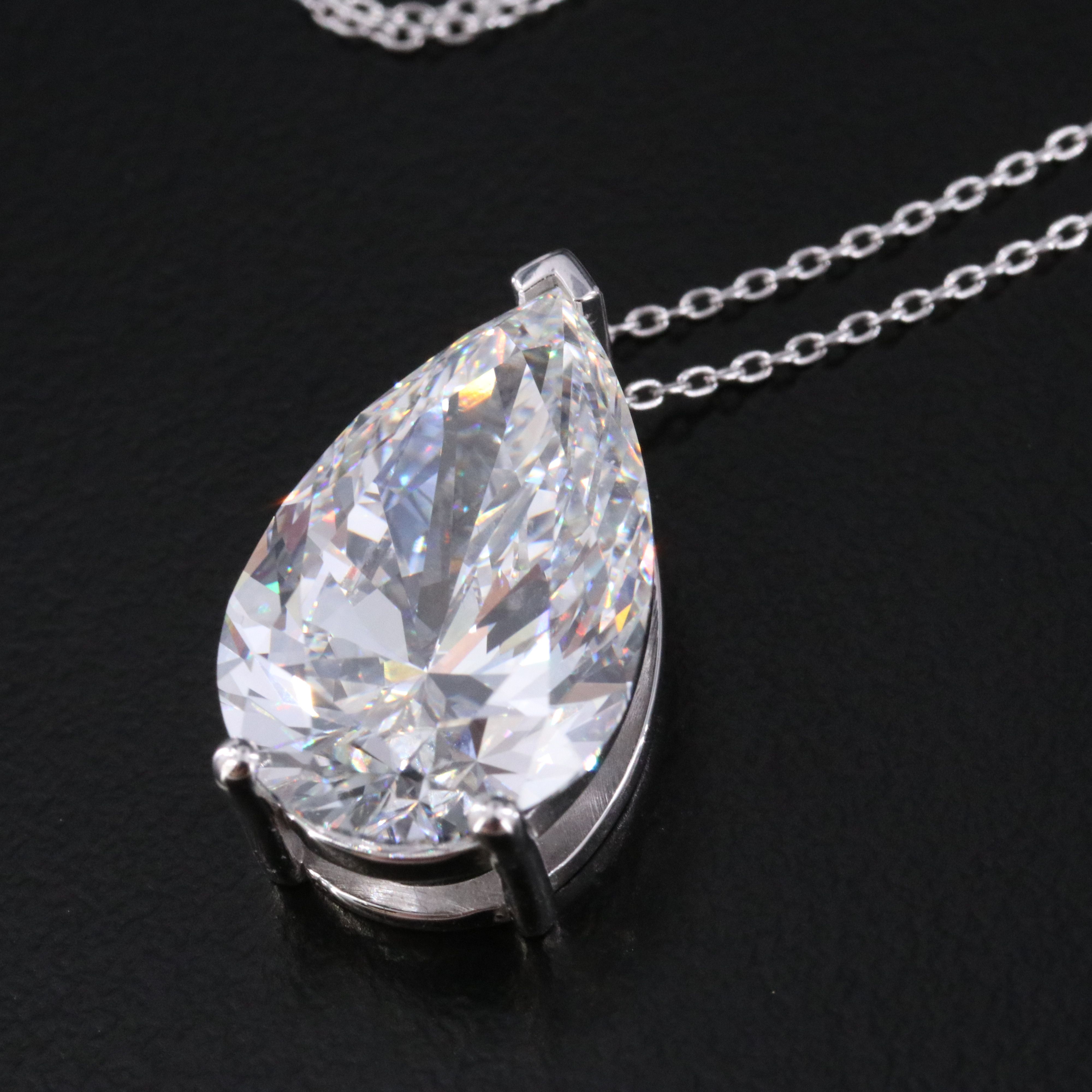14K 10.03 CT Lab Grown Diamond Pendant Necklace with IGI Report