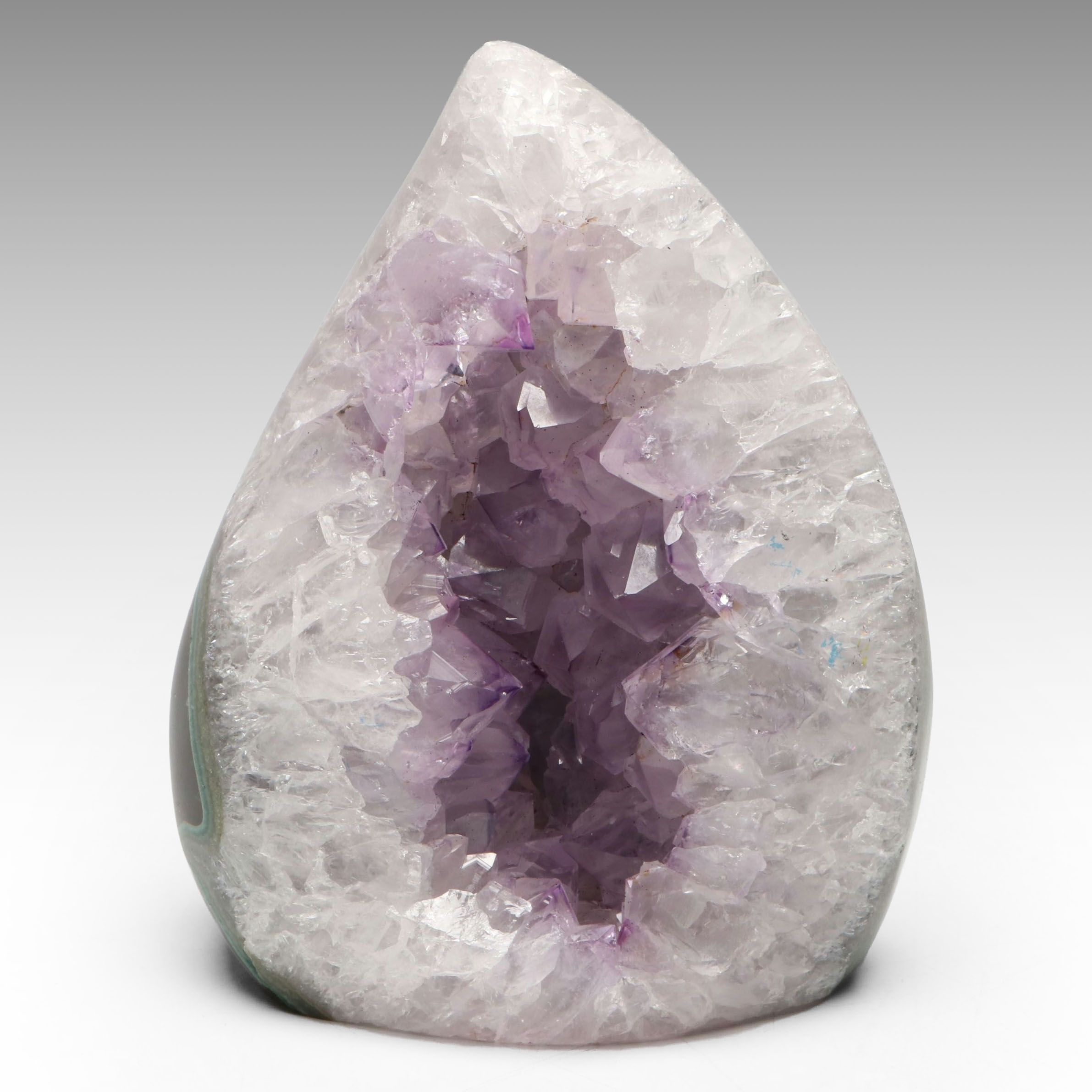 Polished Teardrop-Shaped Amethyst Geode