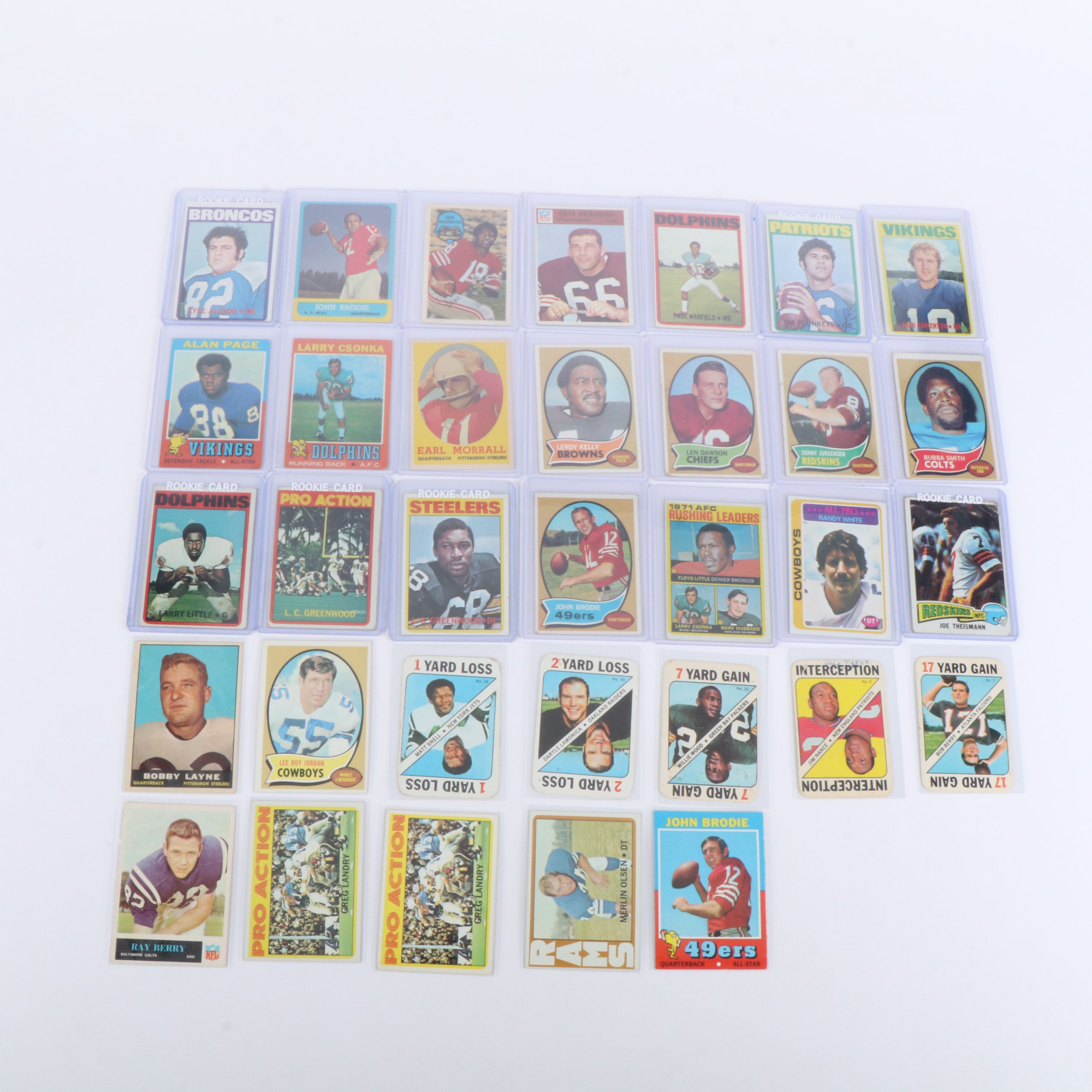 Topps with Other Football Cards Featuring Jim Plunkett & L.C. Greenwood Rookies