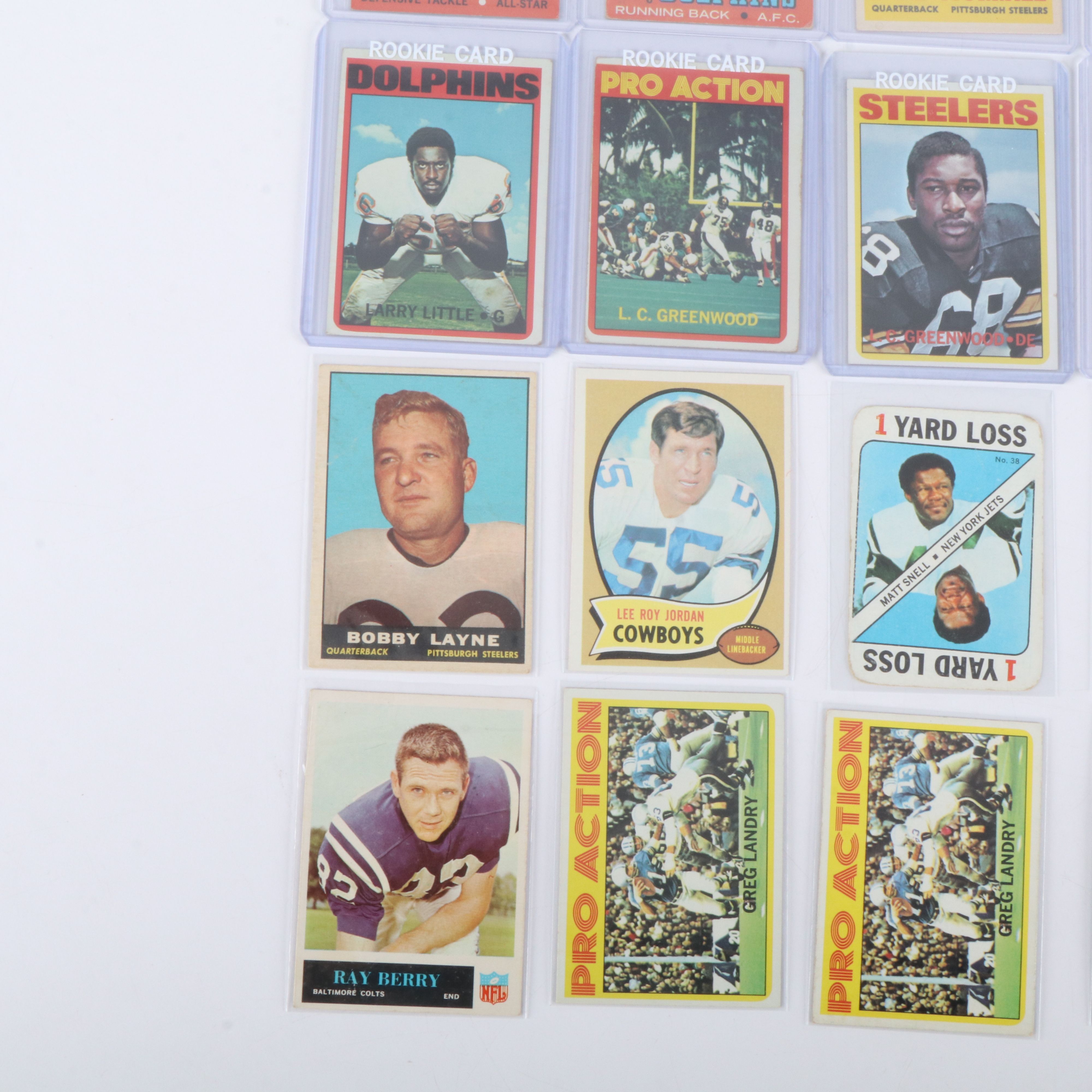Topps with Other Football Cards Featuring Jim Plunkett & L.C. Greenwood Rookies