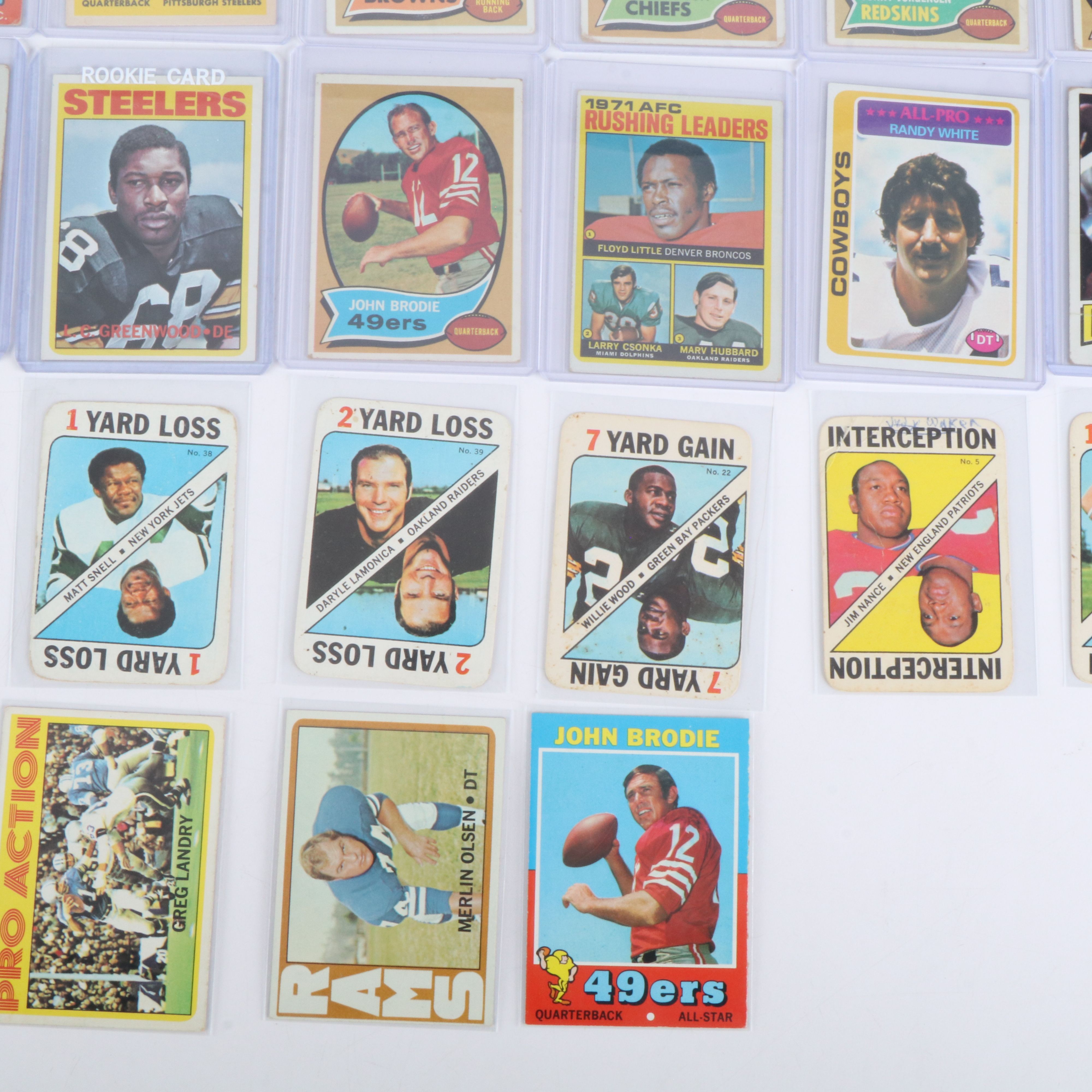 Topps with Other Football Cards Featuring Jim Plunkett & L.C. Greenwood Rookies