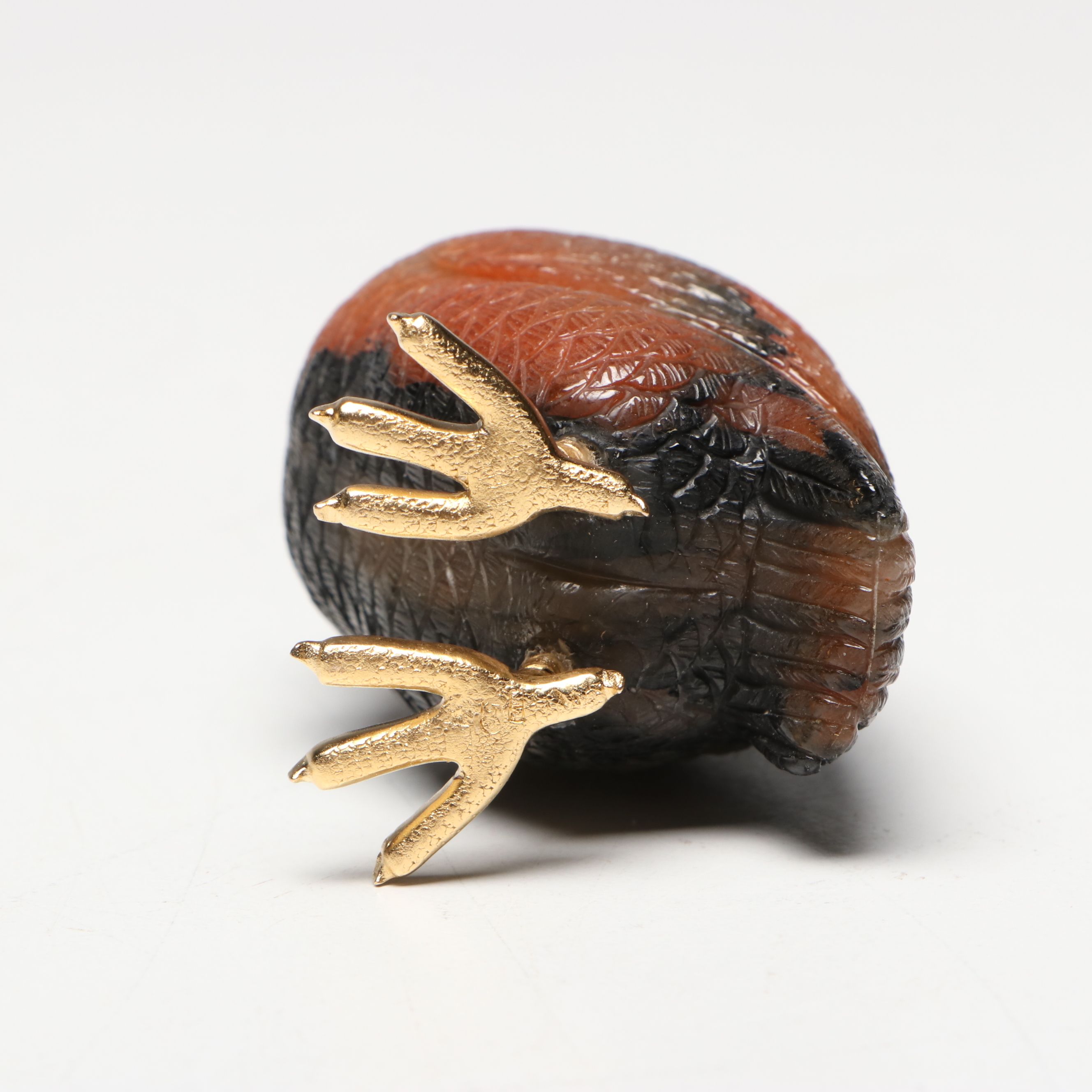 Hand-Carved Quartz Owl with Diamond Eyes