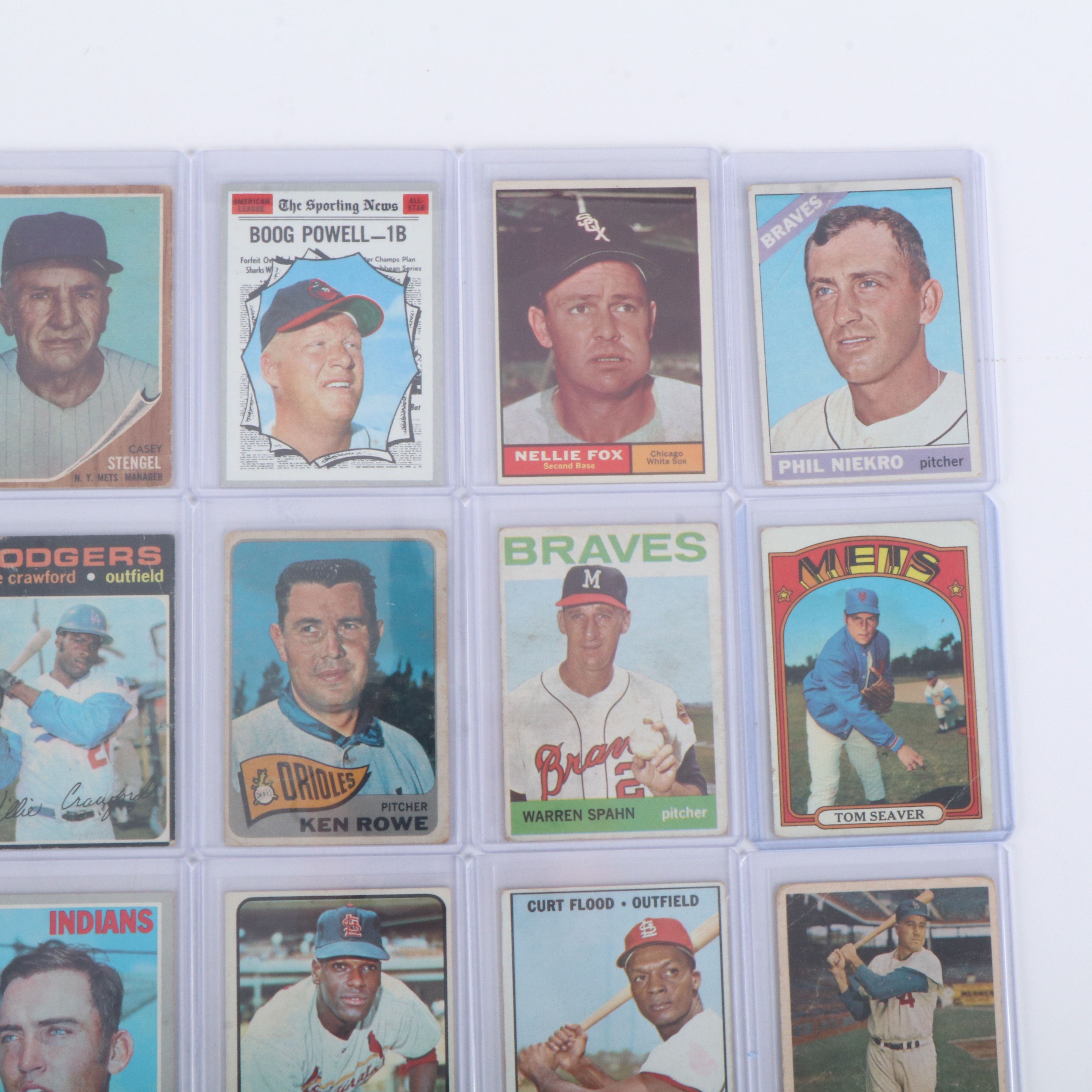 Topps Baseball Cards Featuring Duke Snider, Hank Aaron, and More, 1950s-1970s