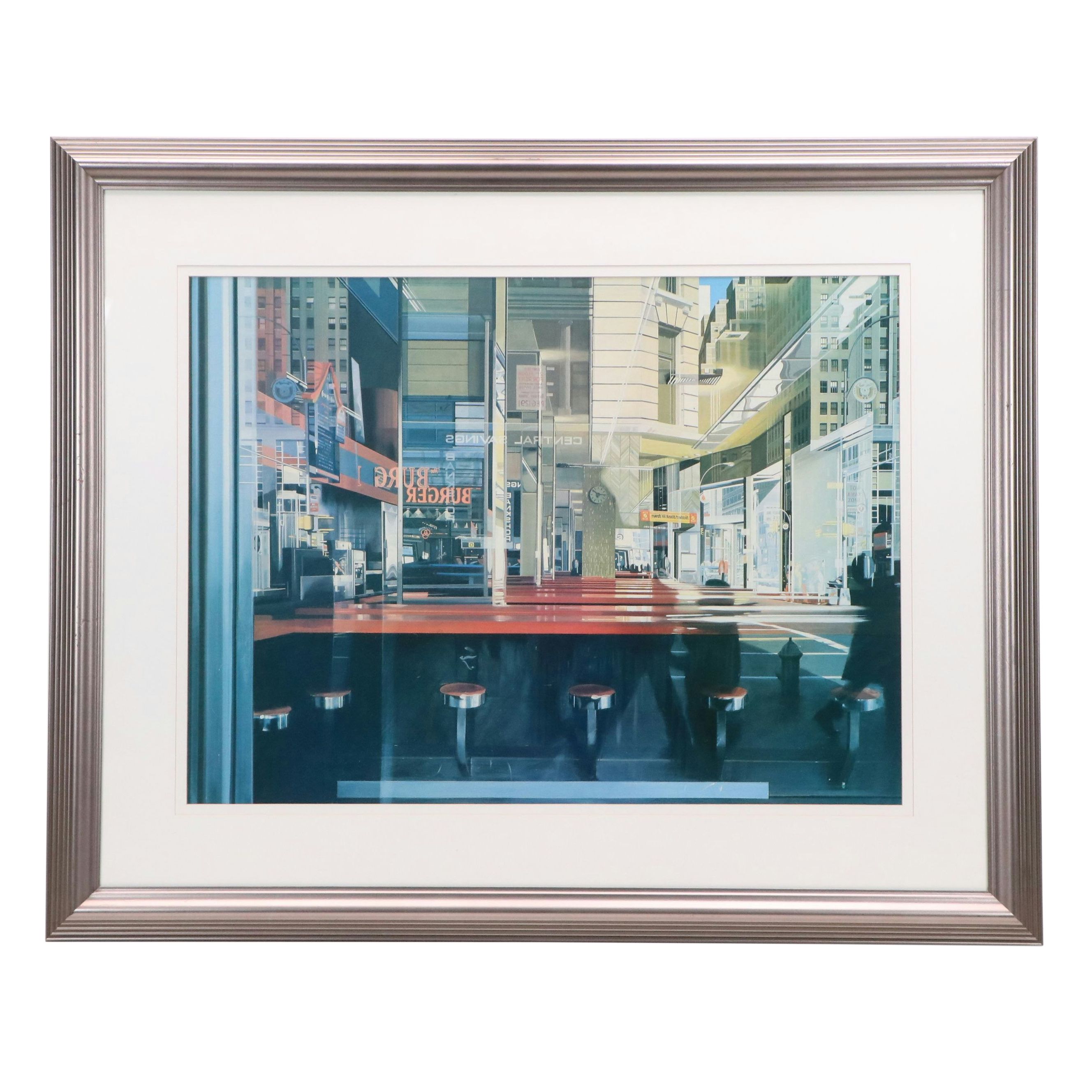 After Richard Estes Offset Lithograph "Central Savings"