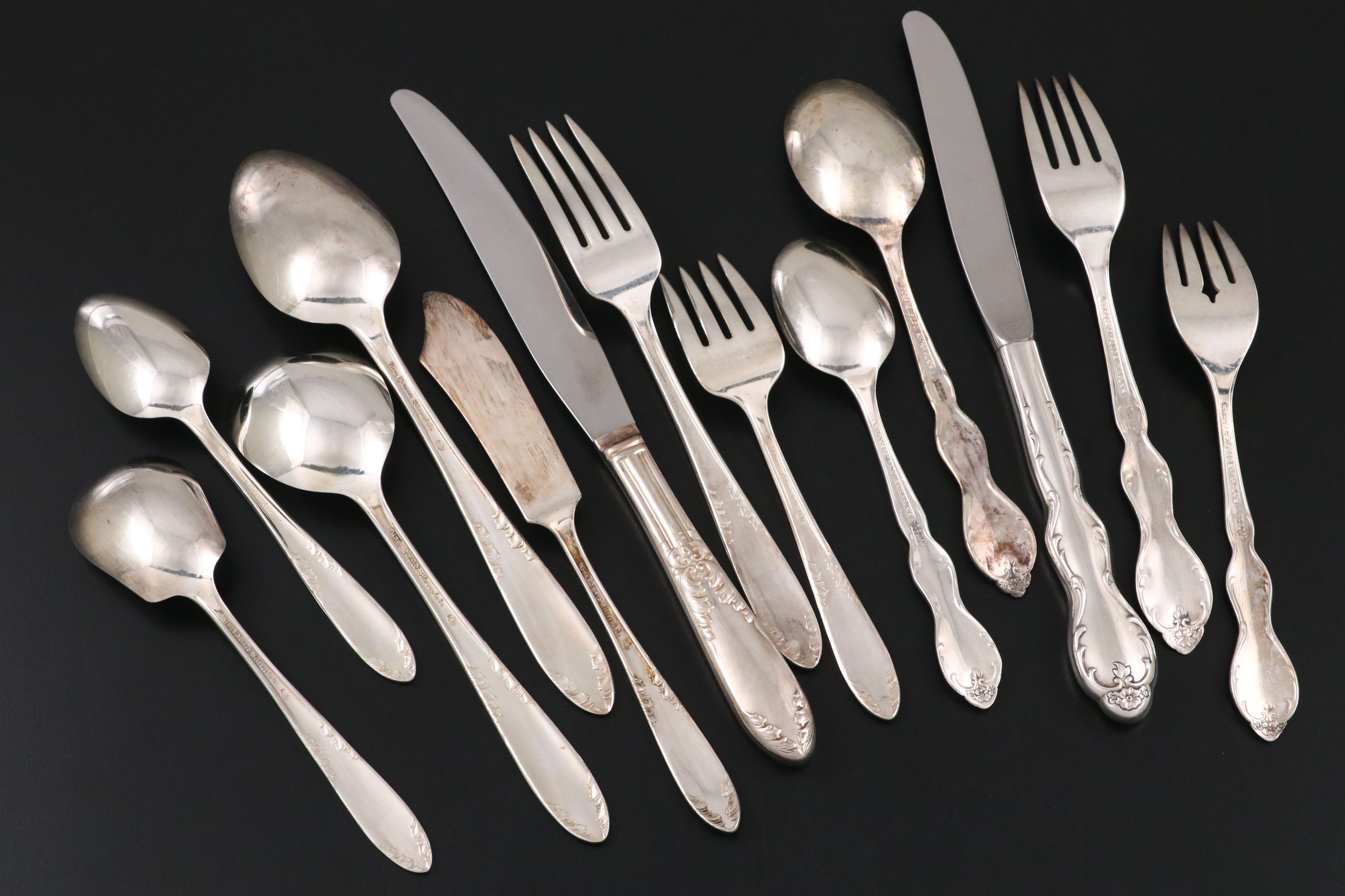 National Silver "King Edward" and Other Silver Plate Flatware