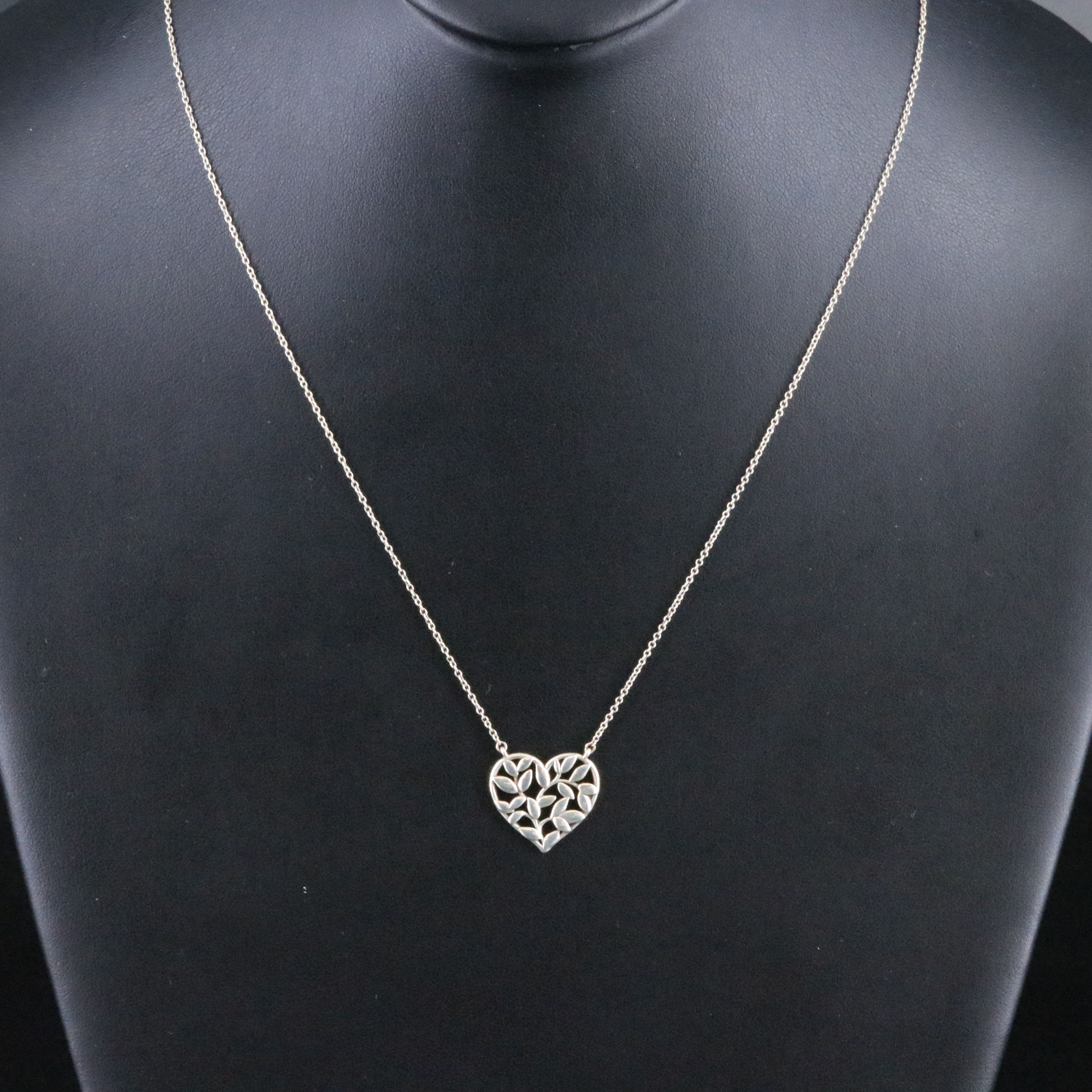 Paloma Picasso for Tiffany & Co. Sterling Olive Leaf Heart Necklace