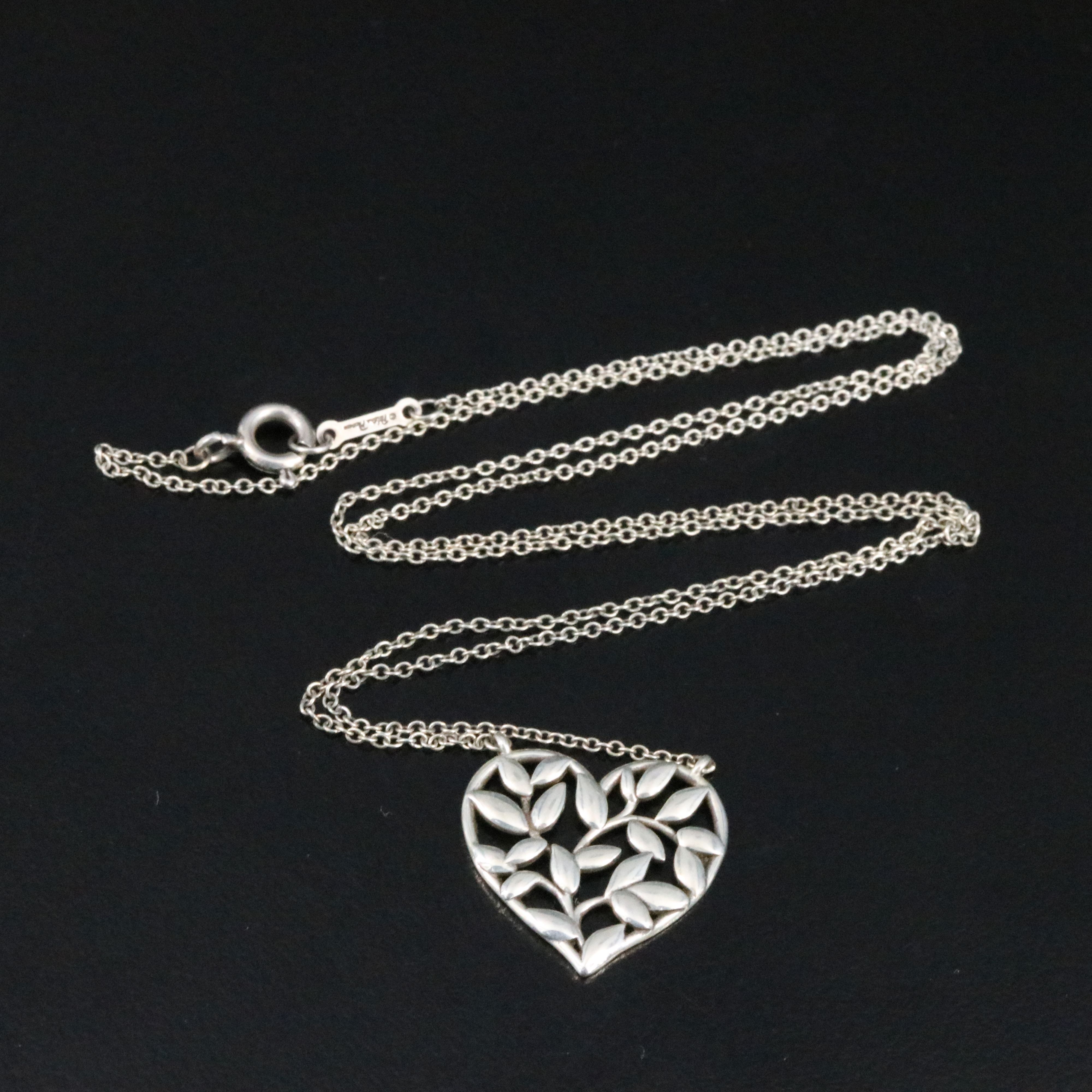 Paloma Picasso for Tiffany & Co. Sterling Olive Leaf Heart Necklace