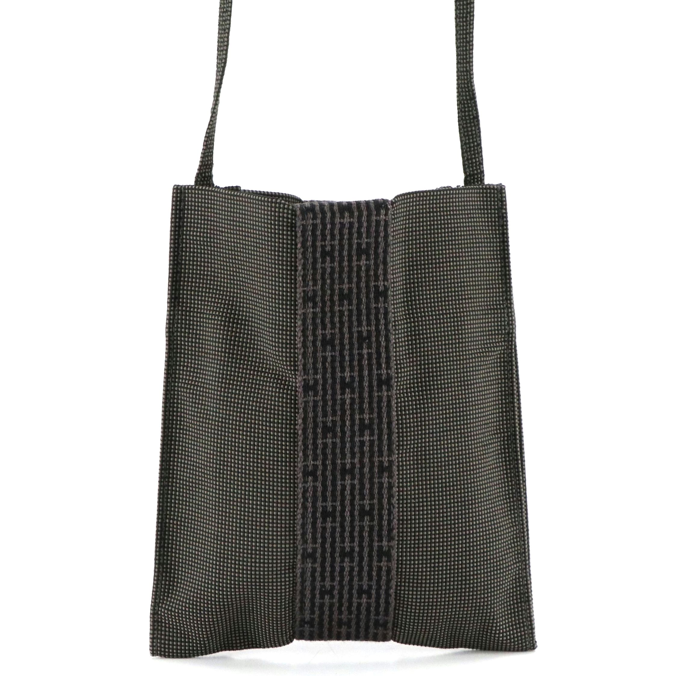 Hermès Herline Pochette Crossbody Bag in Grey Canvas