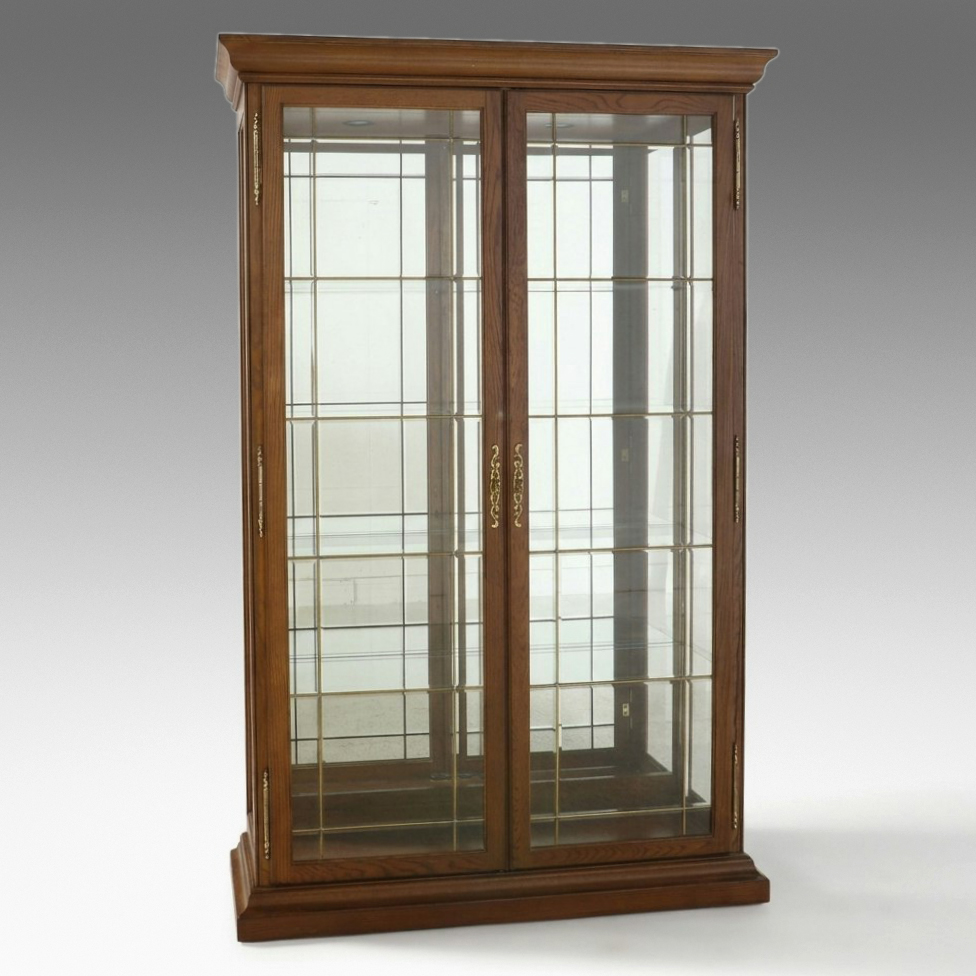 Philip Reinisch "Lighthouse" Illuminated Oak Curio Cabinet
