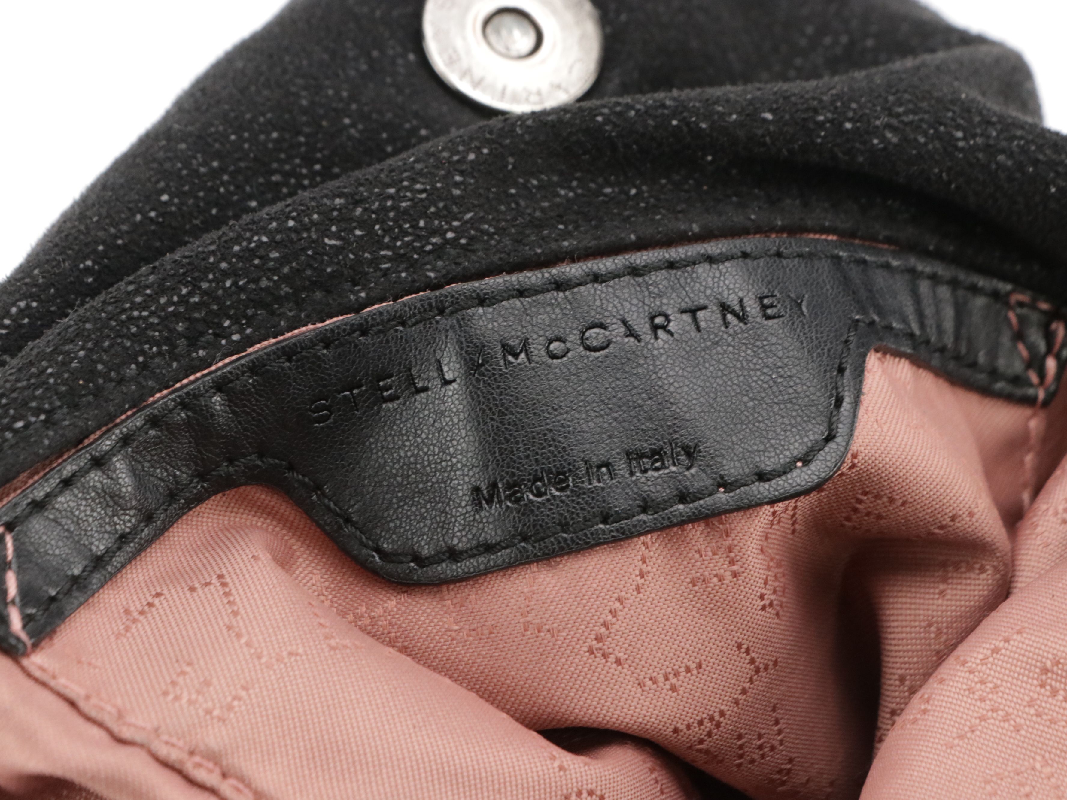 Stella McCartney Falabella Chain Strap Bag in Black Shaggy Deer Faux-Suede