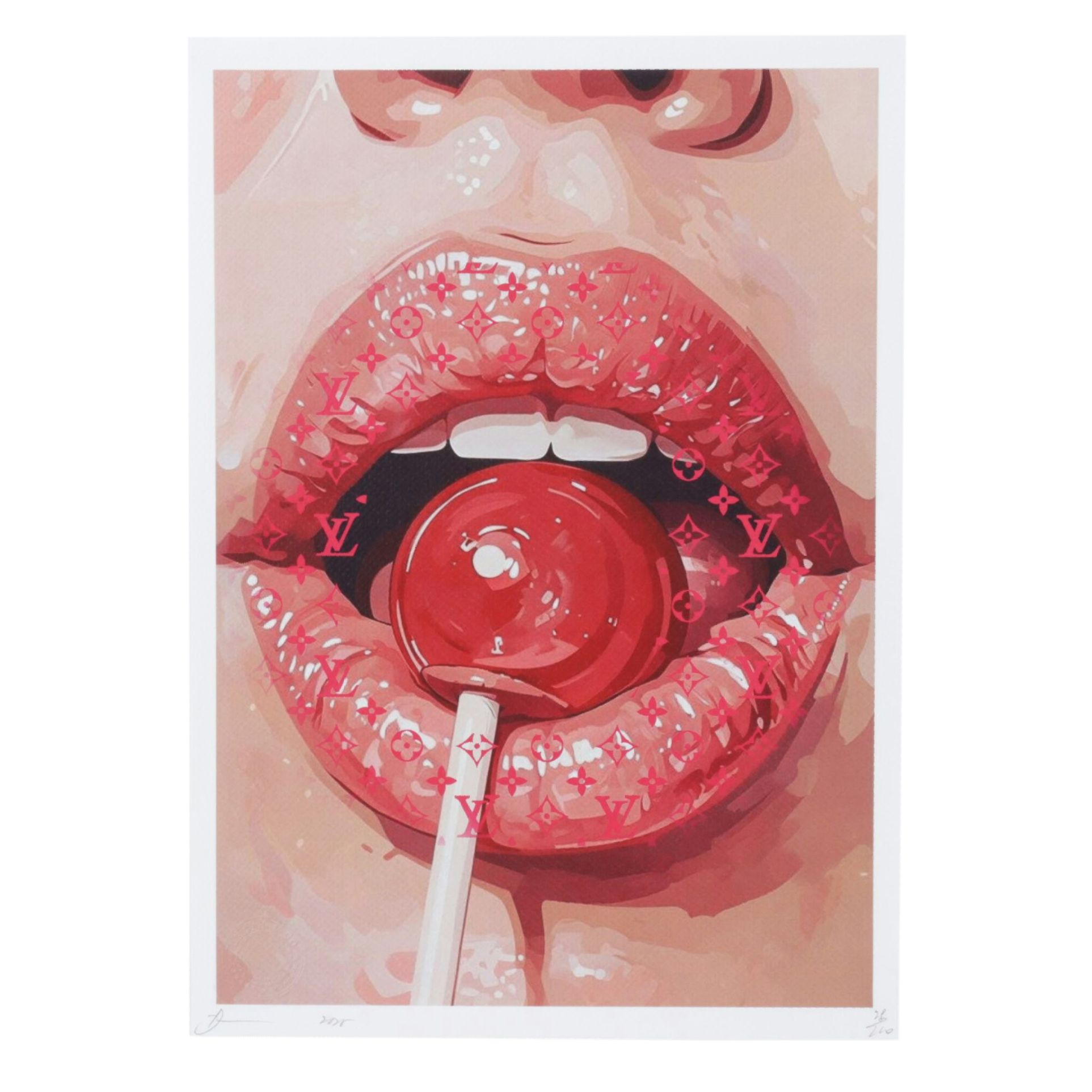 Death NYC Graphic Digital Print Featuring Louis Vuitton Lips and Sucker, 2026