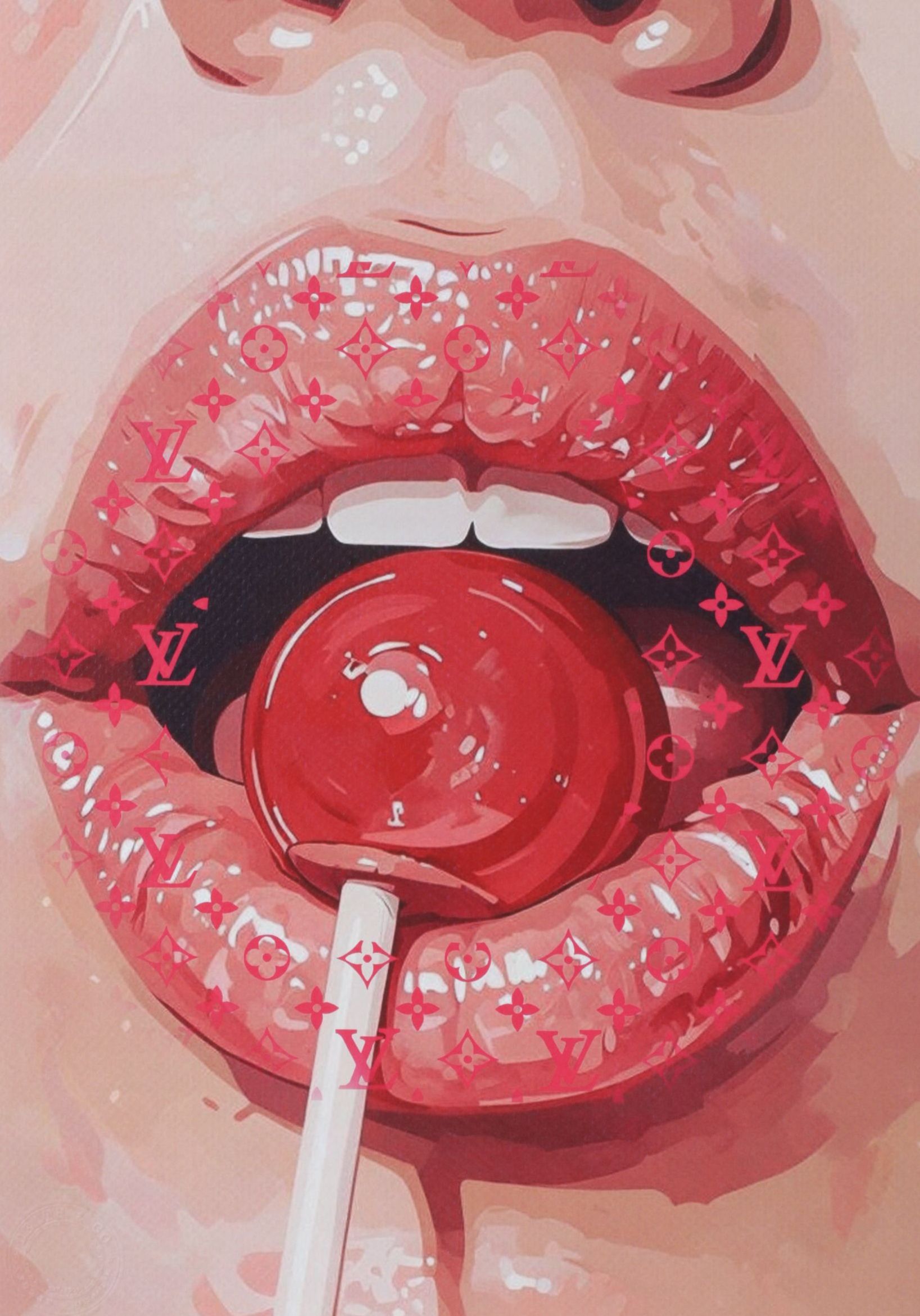 Death NYC Graphic Digital Print Featuring Louis Vuitton Lips and Sucker, 2026