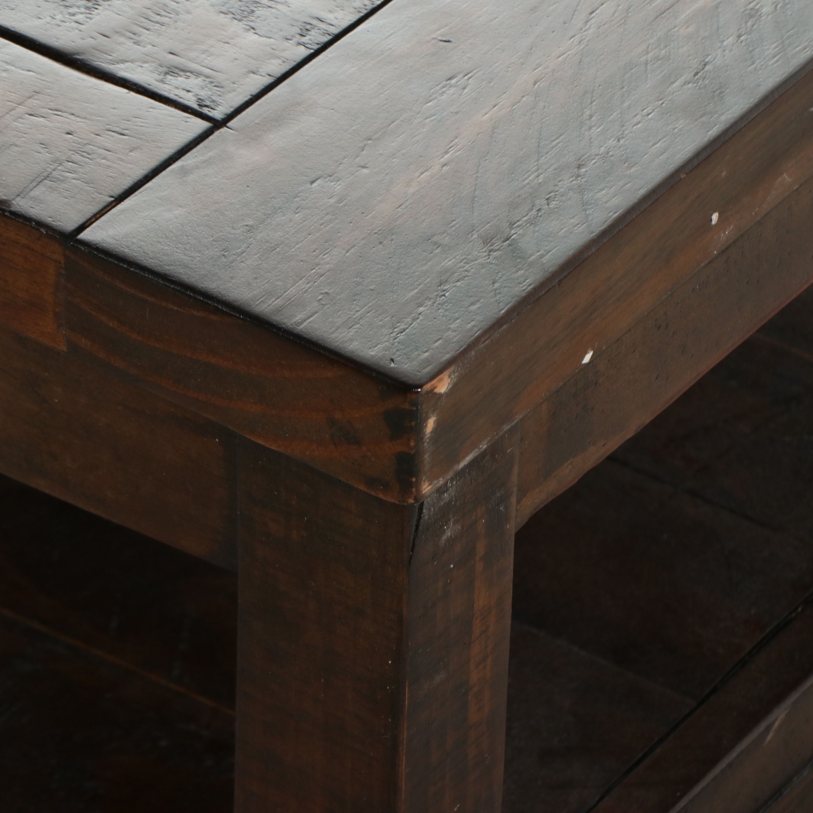 Contemporary Rustic "Lift-Top" Coffee Table with Two Storage Drawers, 21st C.