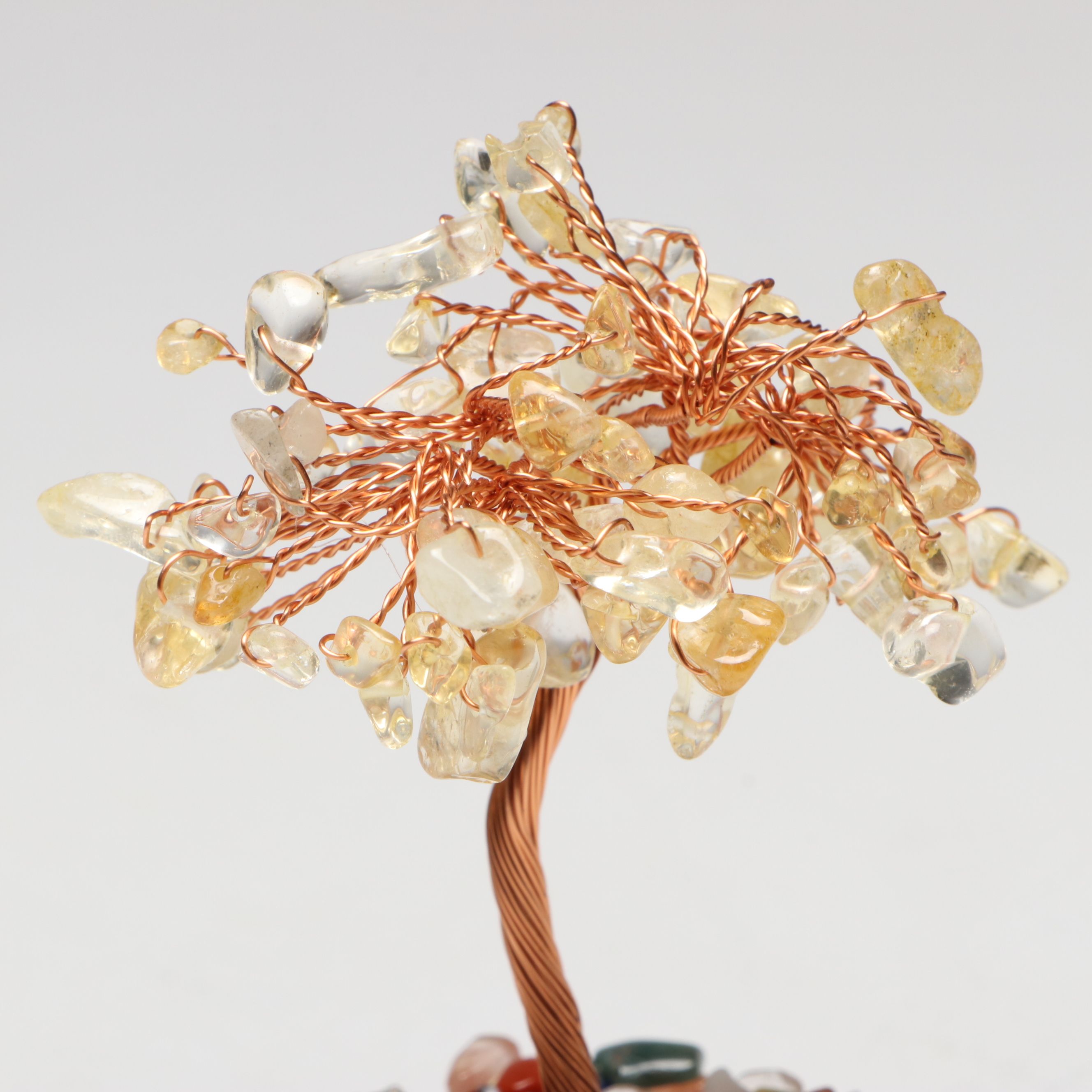 Citrine and Agate Copper Wire Tree