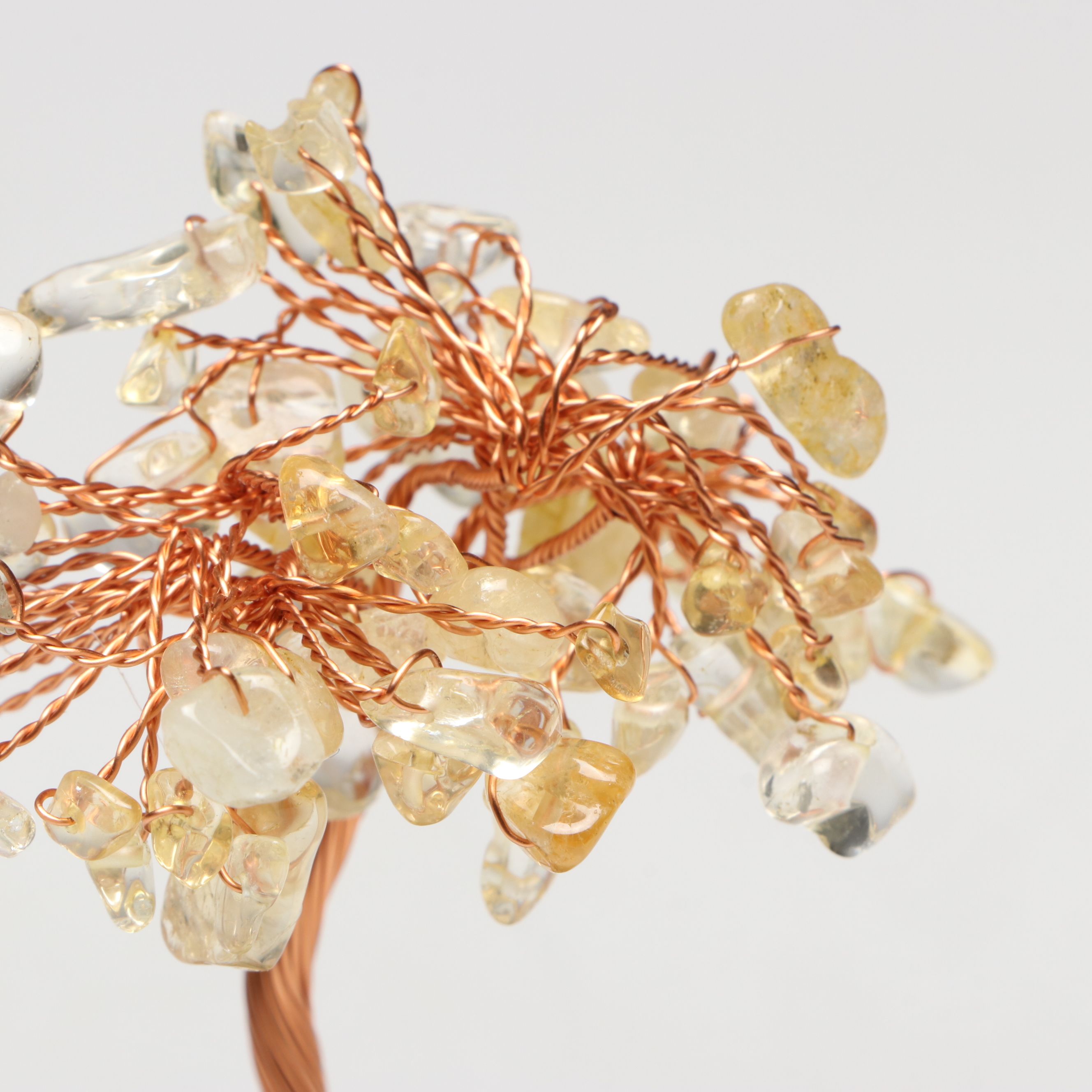 Citrine and Agate Copper Wire Tree