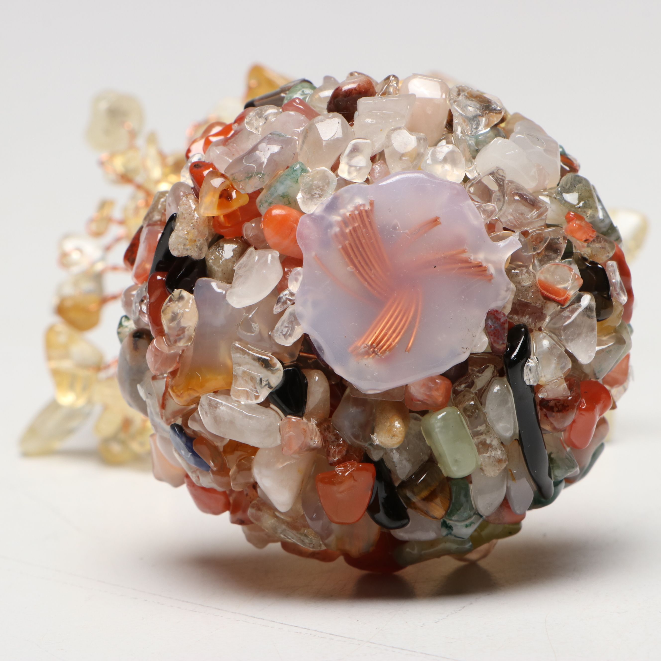 Citrine and Agate Copper Wire Tree