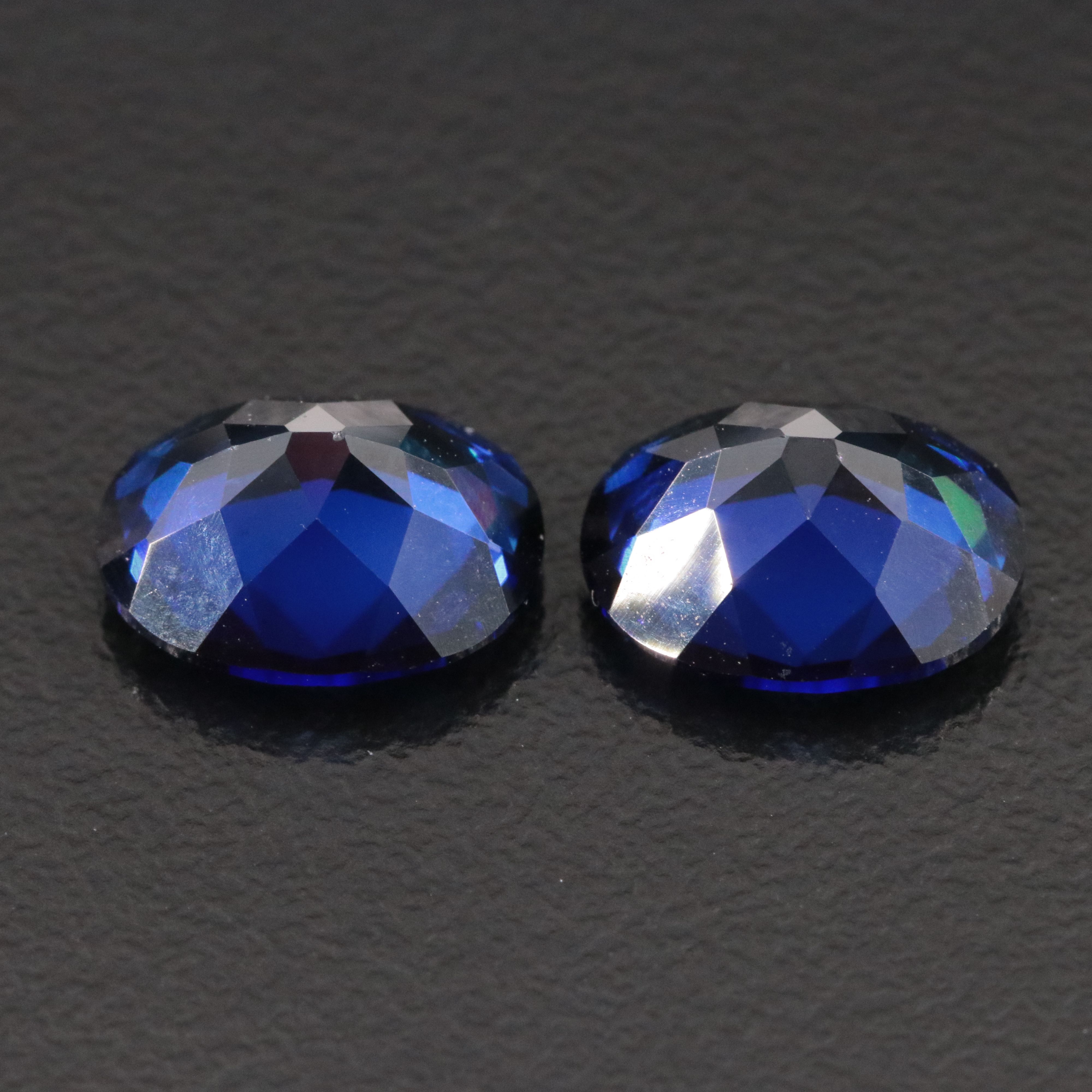 Loose 6.98 Lab Grown Sapphire Pair