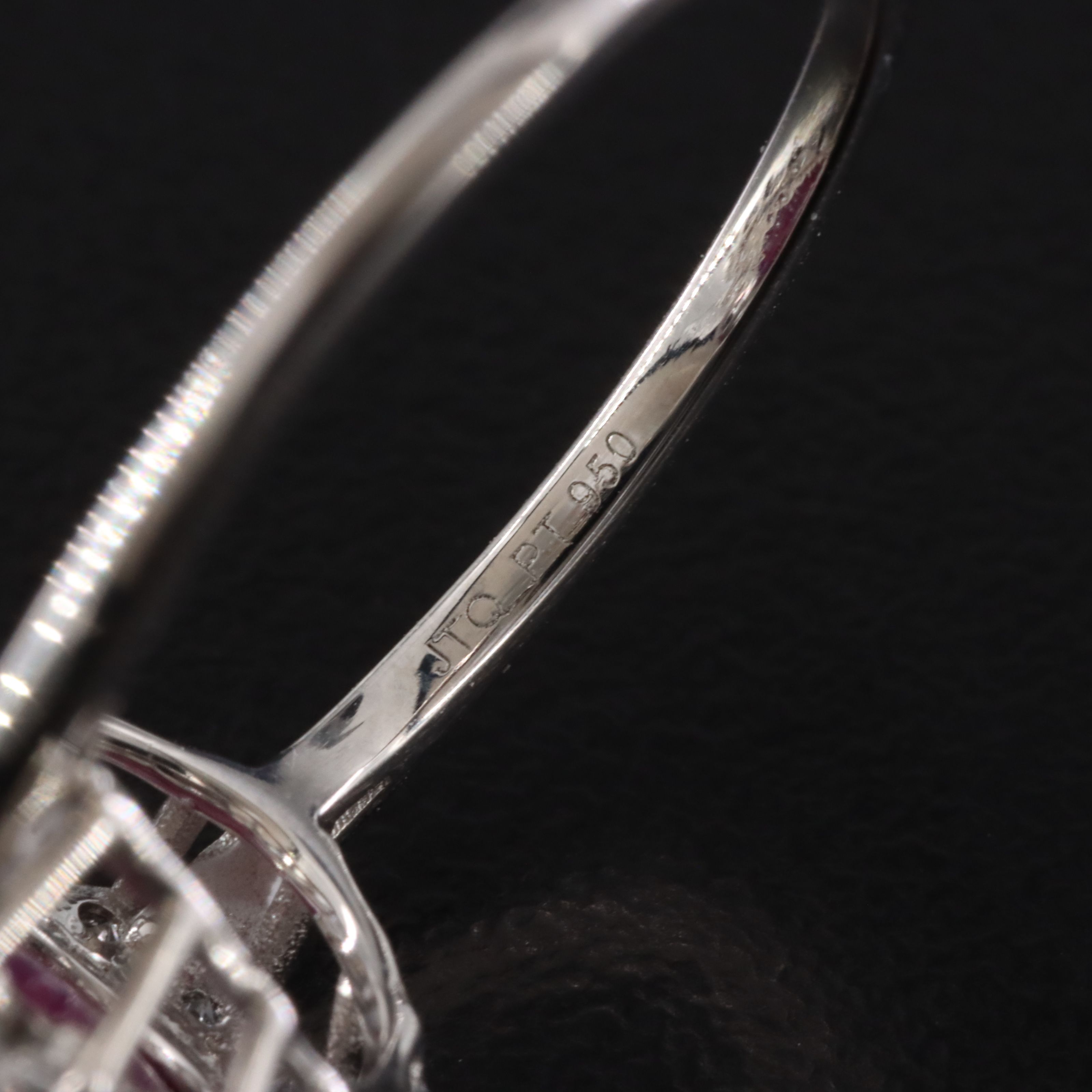 Platinum 4.96 CT Ruby and White Sapphire Ring