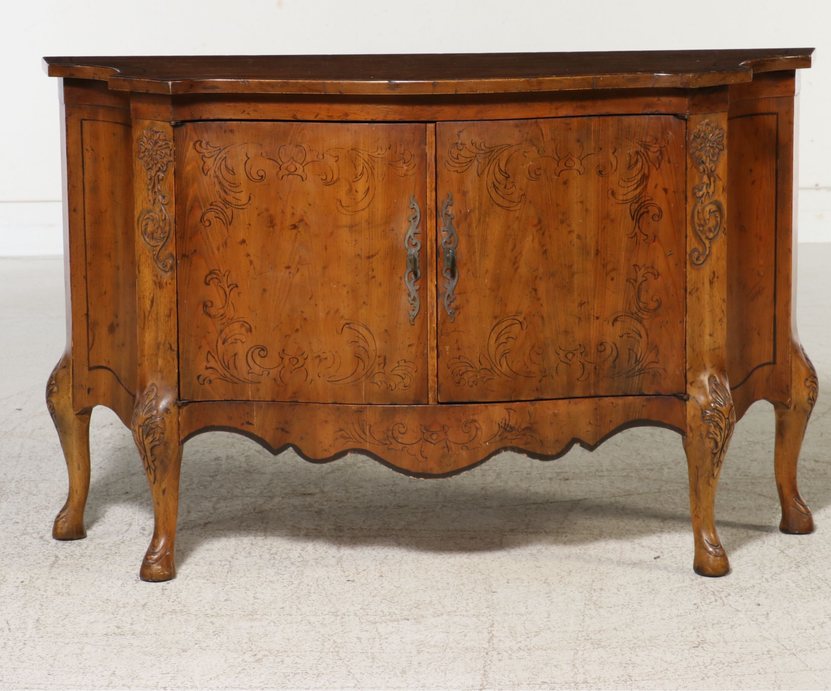 Heritage Furniture Louis XV Style Carved Pecan Sideboard