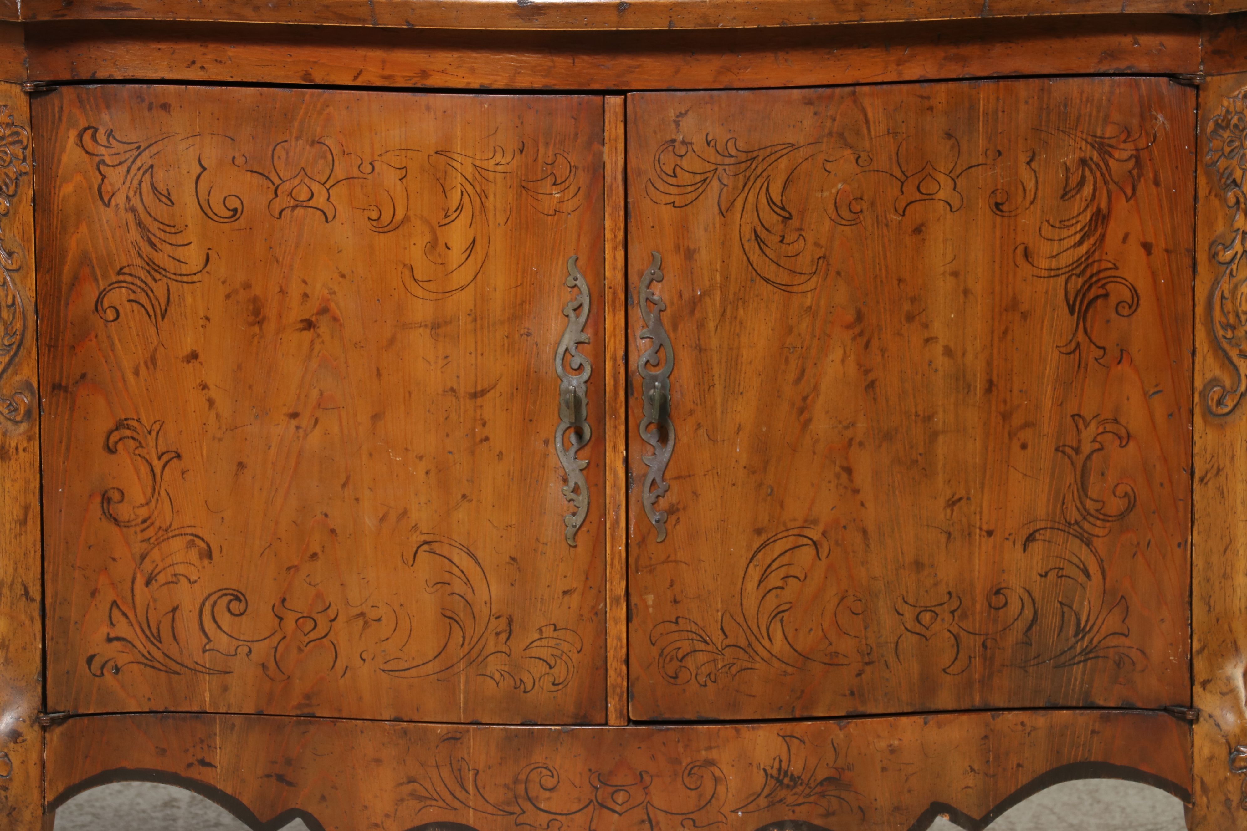 Heritage Furniture Louis XV Style Carved Pecan Sideboard