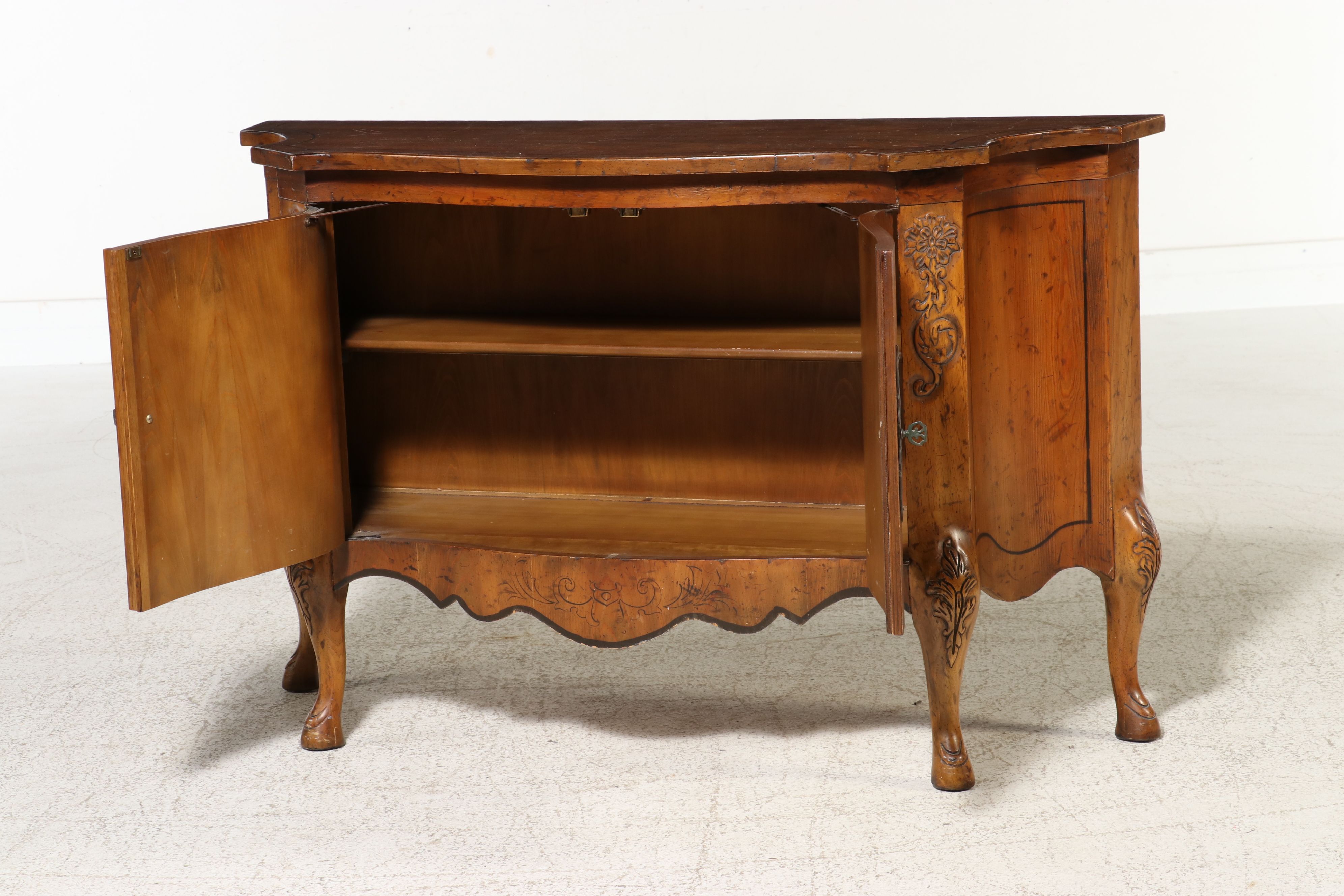 Heritage Furniture Louis XV Style Carved Pecan Sideboard