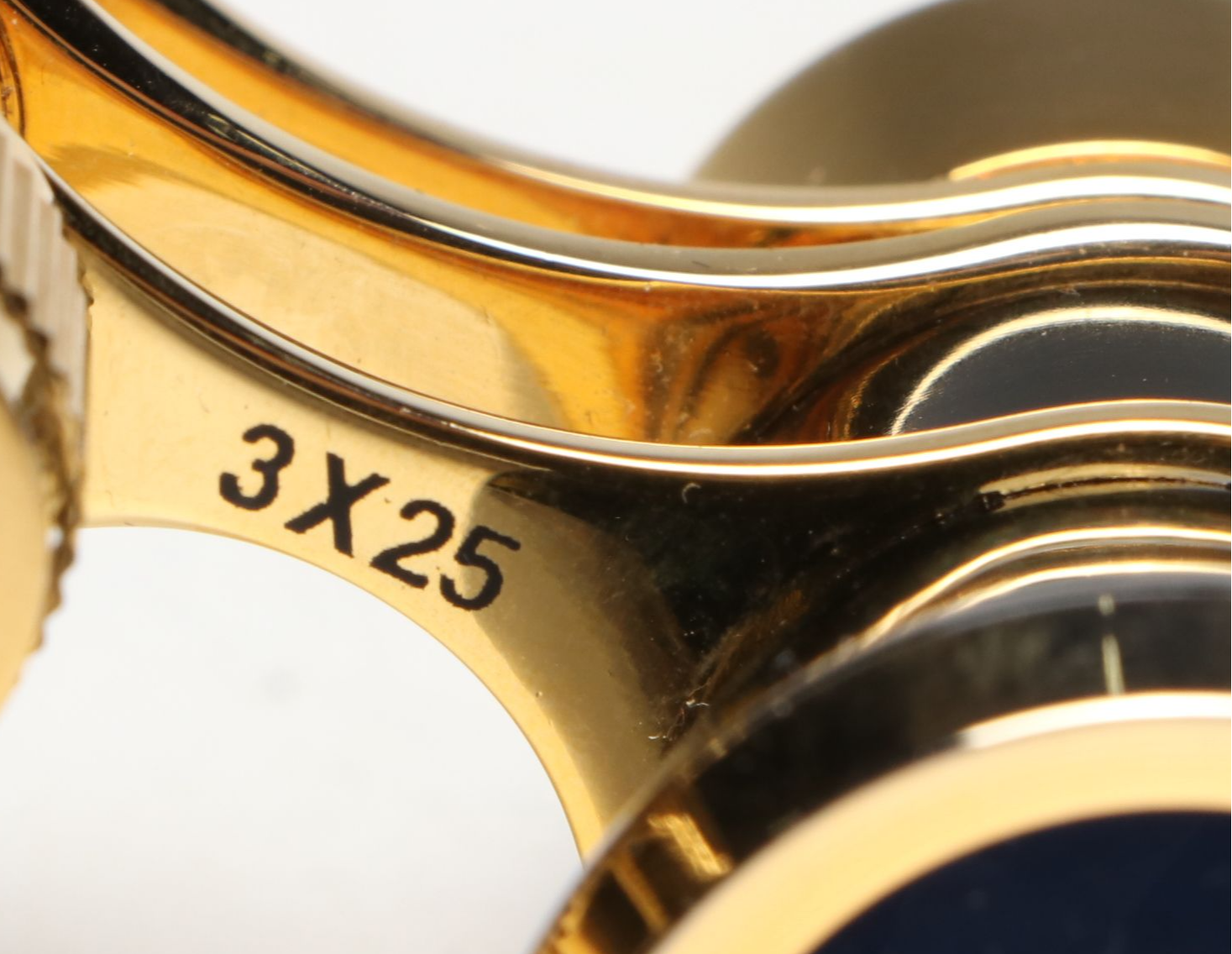 Selsie Black and Gold Finish Metal Opera Glasses with Drawstring Pouch