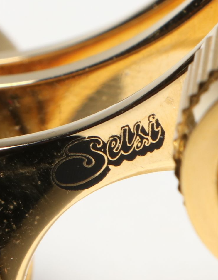 Selsie Black and Gold Finish Metal Opera Glasses with Drawstring Pouch