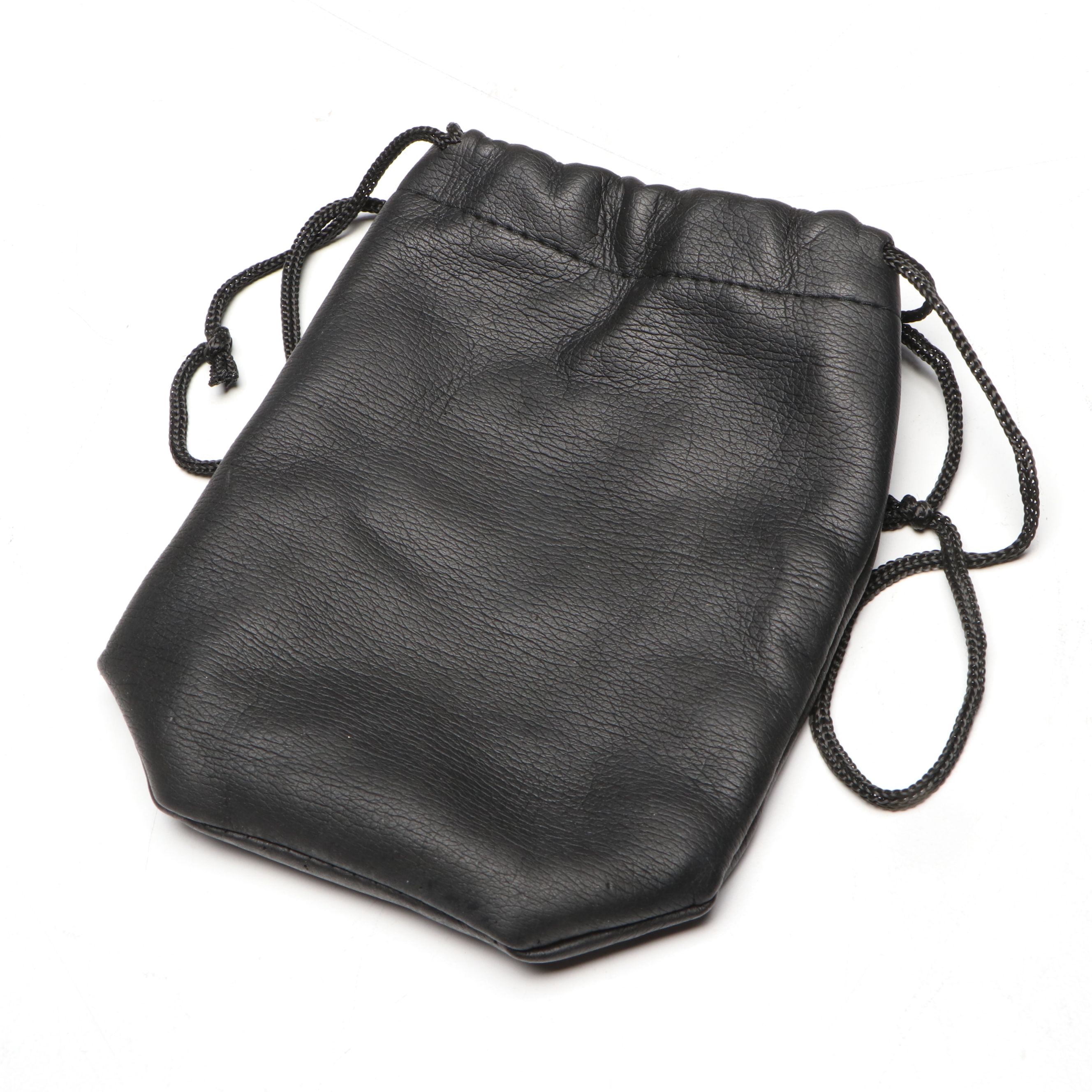 Selsie Black and Gold Finish Metal Opera Glasses with Drawstring Pouch