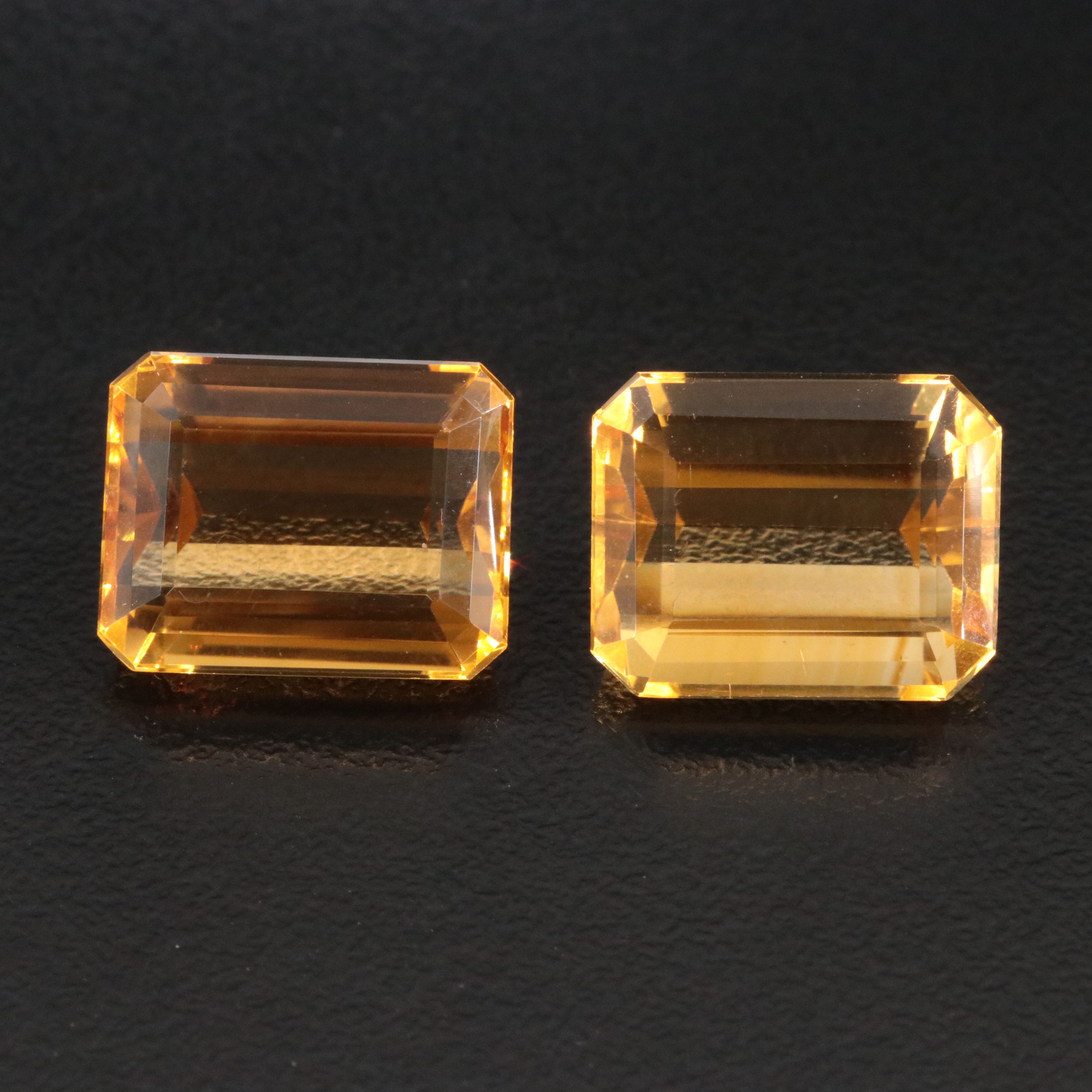 Loose 18.35 CTW Citrine Pair