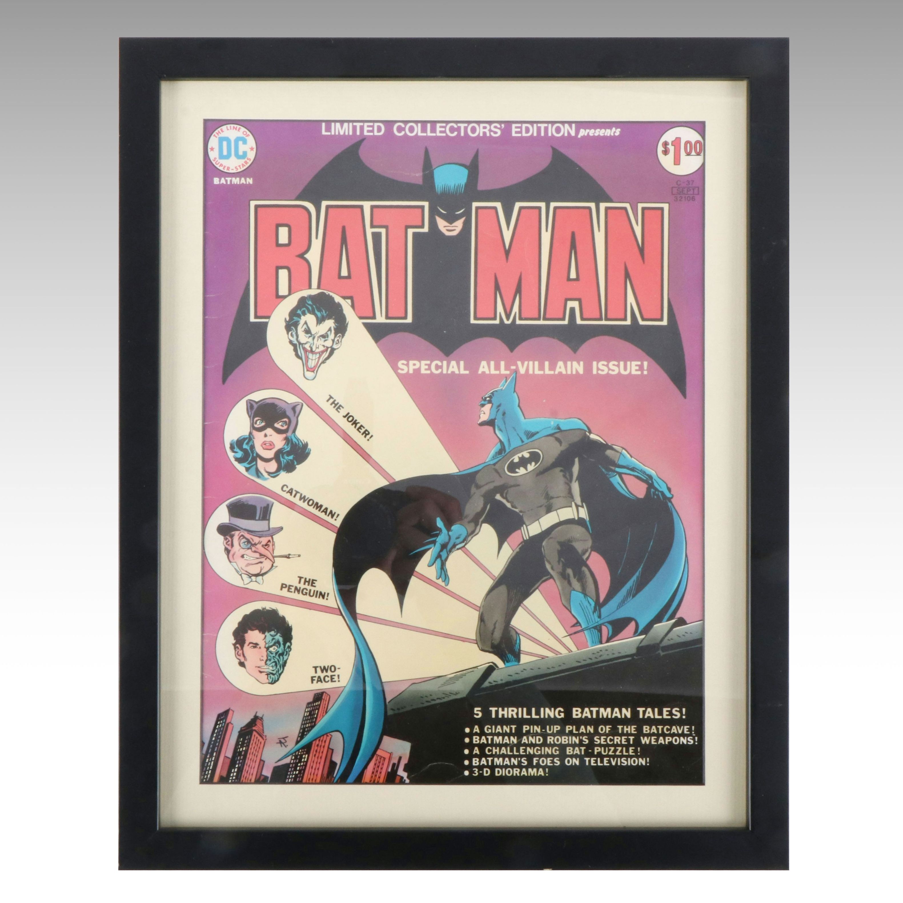 Framed Bronze Age Oversize Batman DC Comic Book