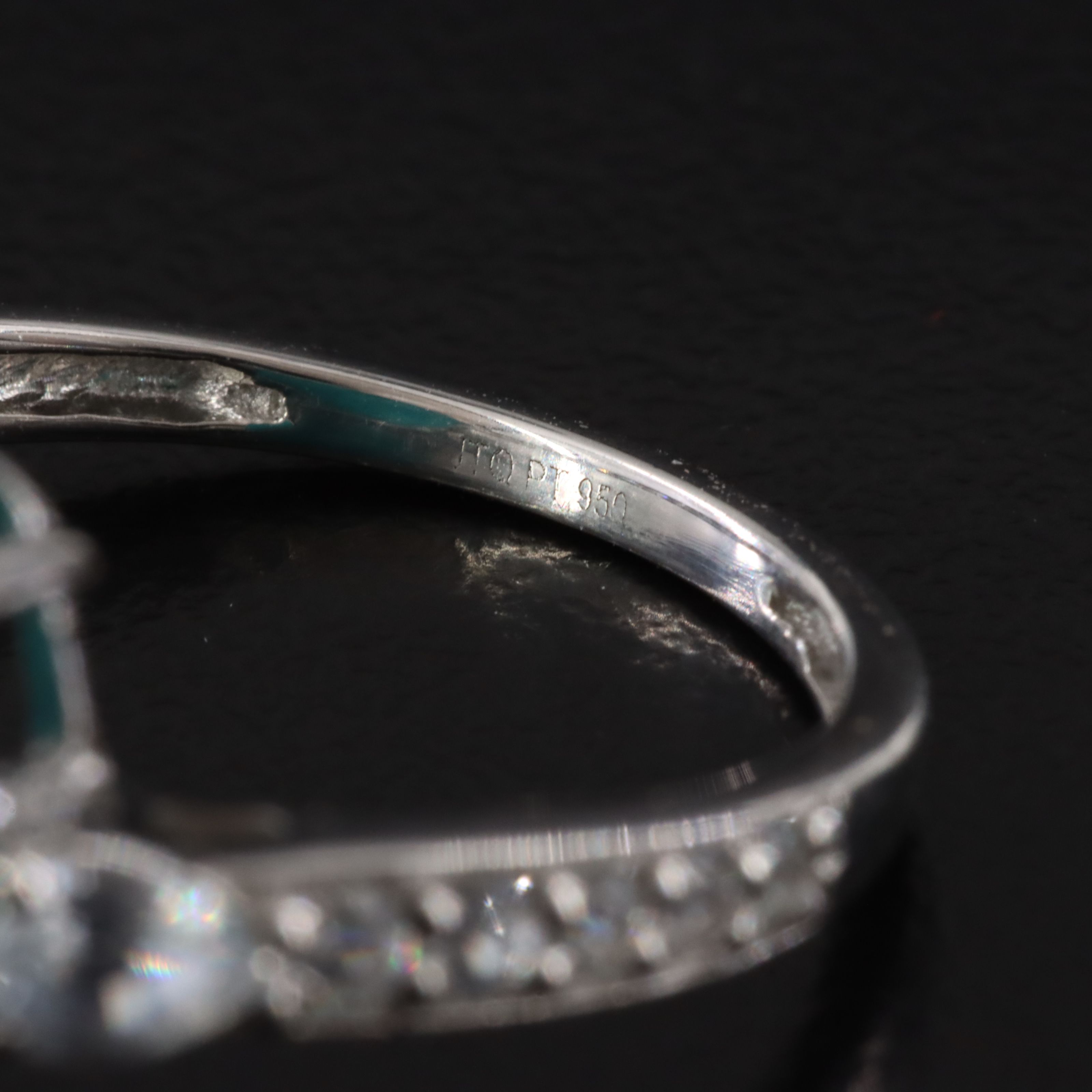 Platinum Turquoise and White Sapphire Ring