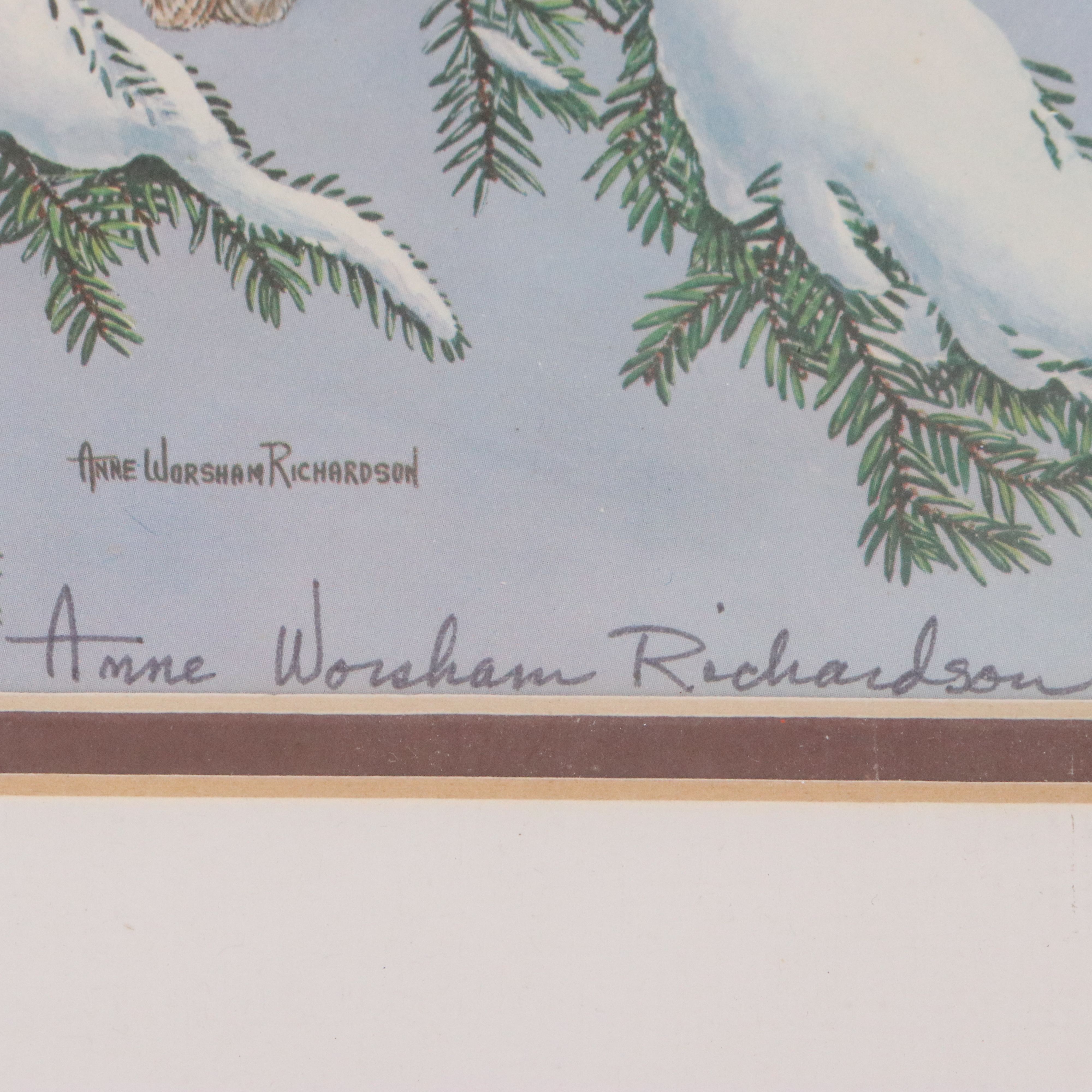 Anne Worsham Richardson Offset Lithograph of Owl