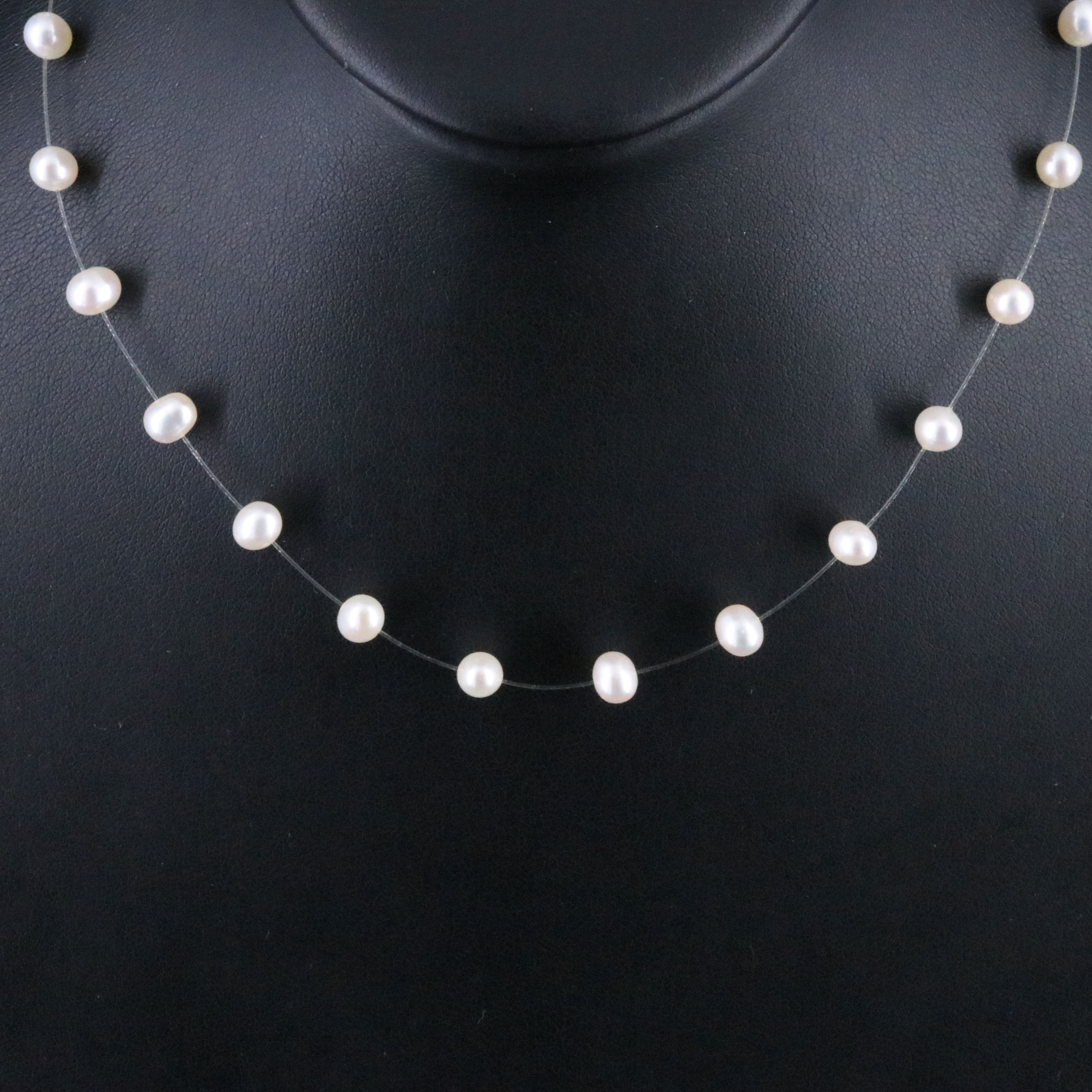 14K Pearl Station Necklace