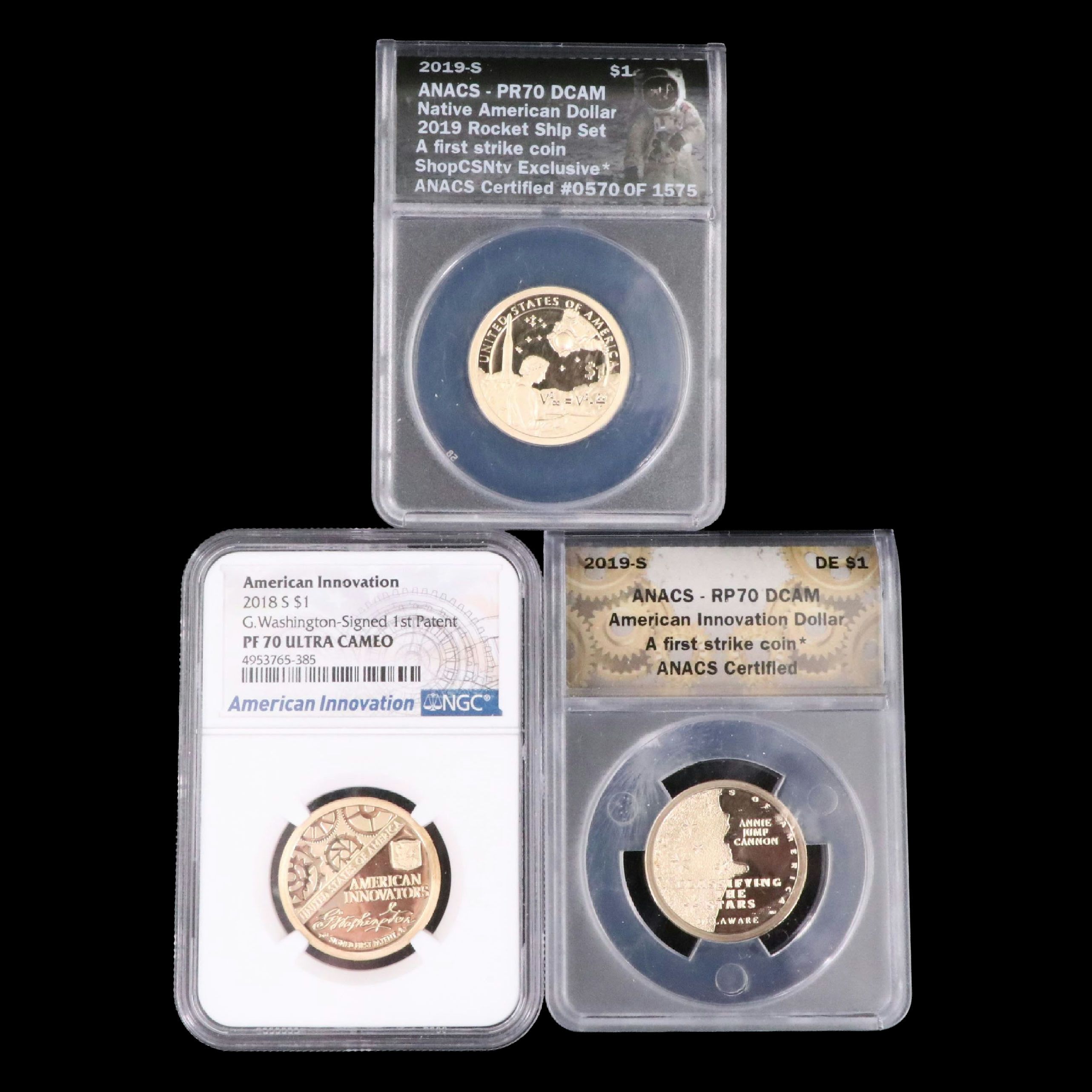 2019-S Native American Dollar and Two Innovation Dollars