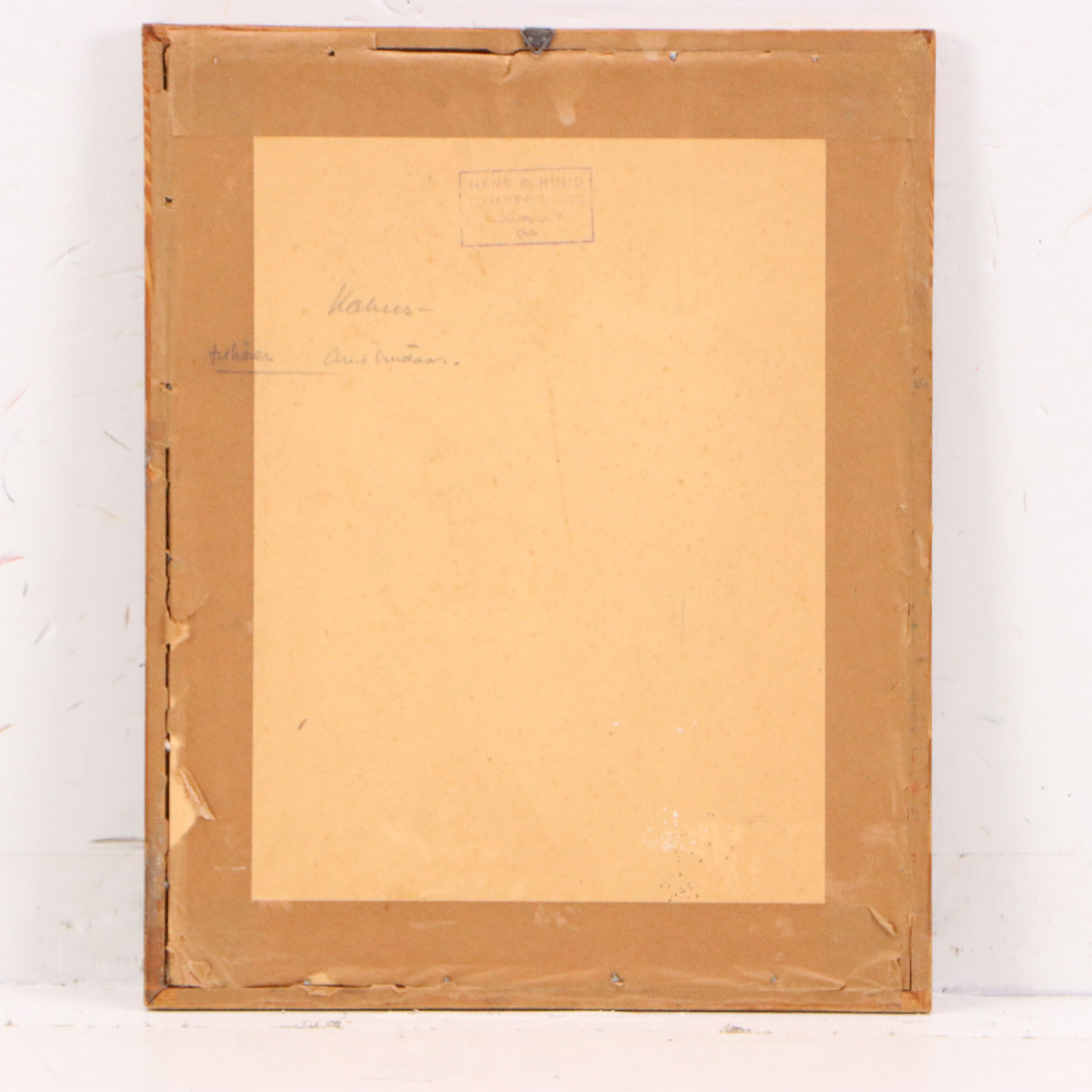 Arne Lindaas Modernist Linocut "Kaktus," 1948